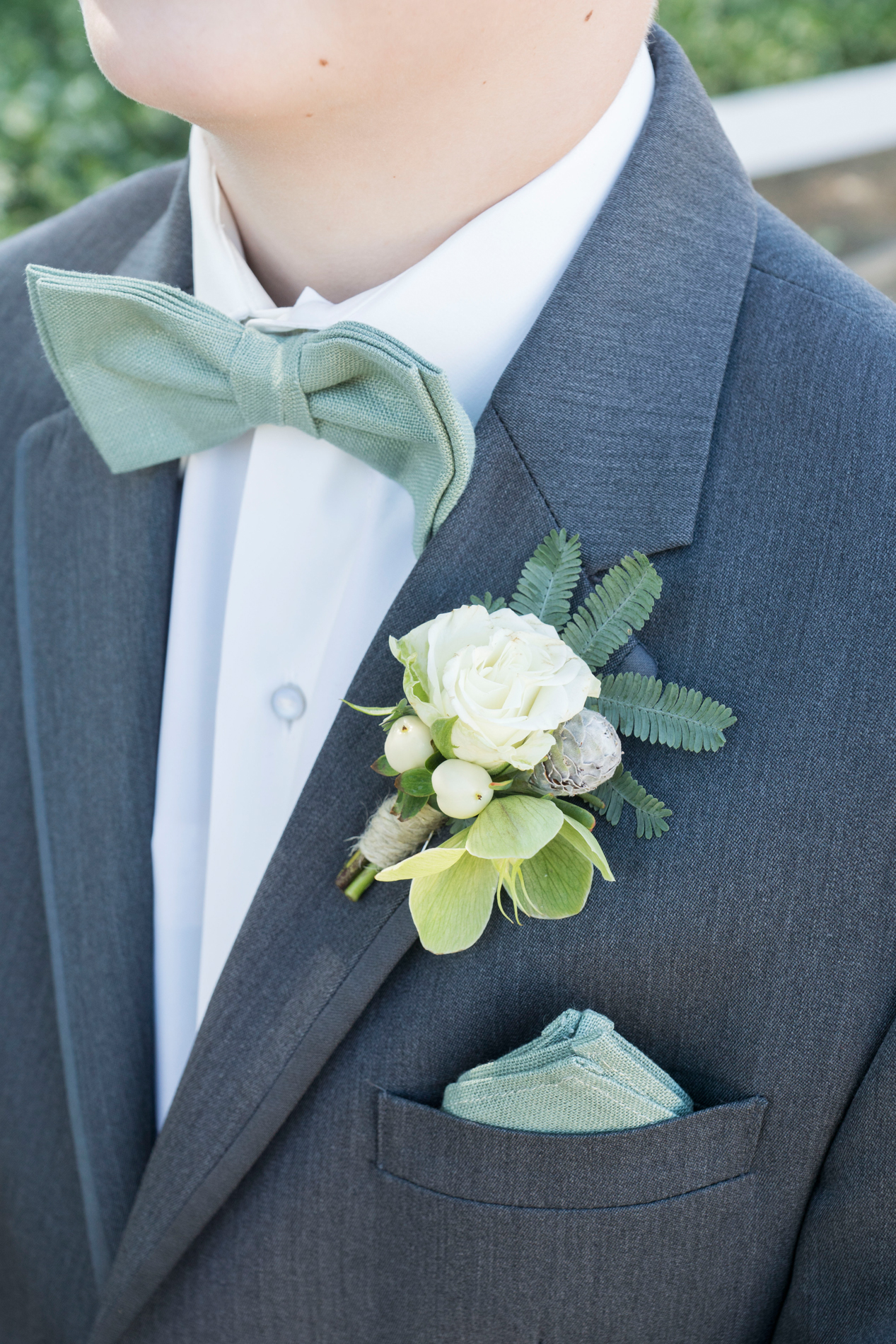 Mint Groom Bow Tie - A McCoy Equestrian Center Wedding - Peterson Design & Photography