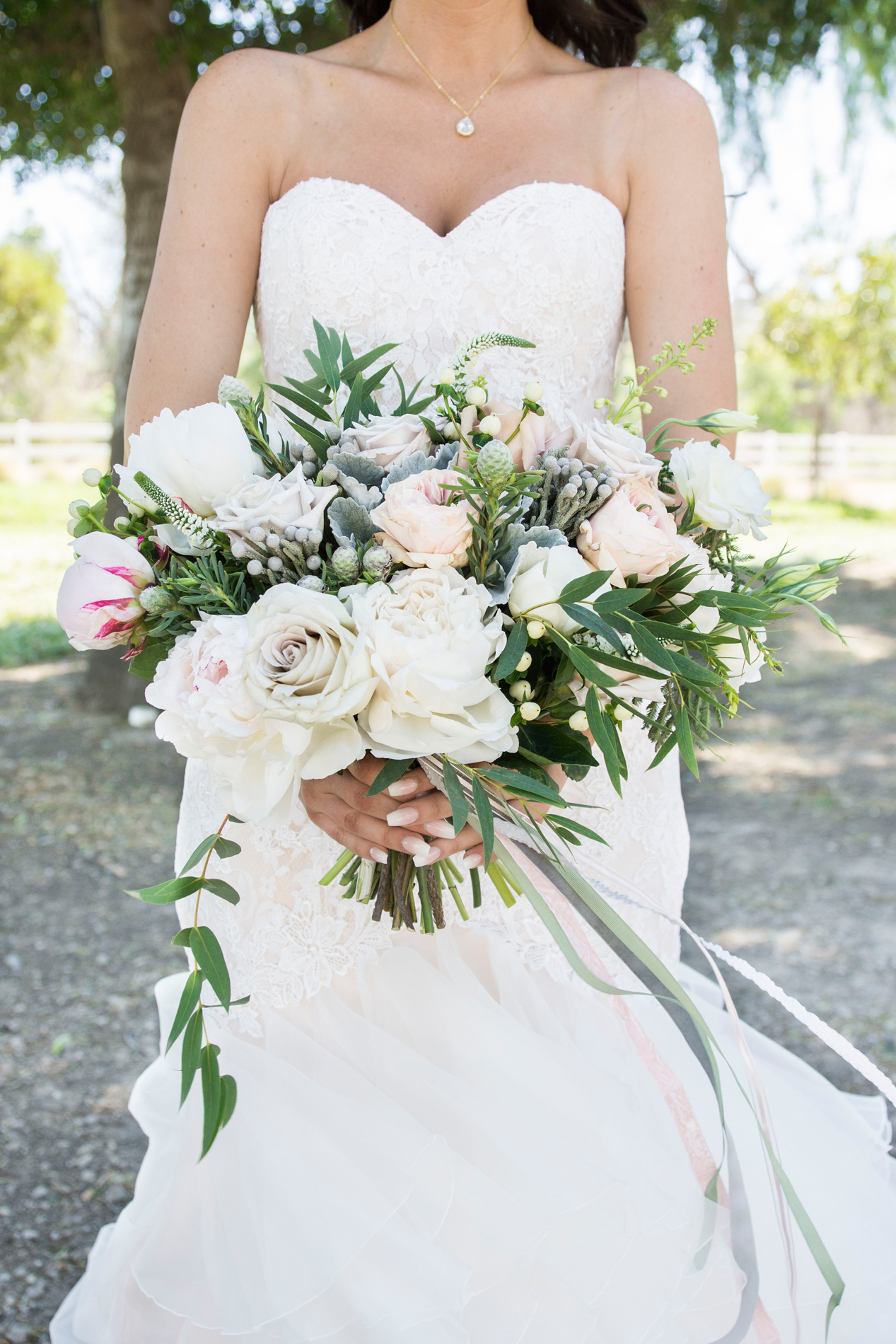 Green and White Wedding Bouquet - A McCoy Equestrian Center Wedding - Peterson Design & Photography