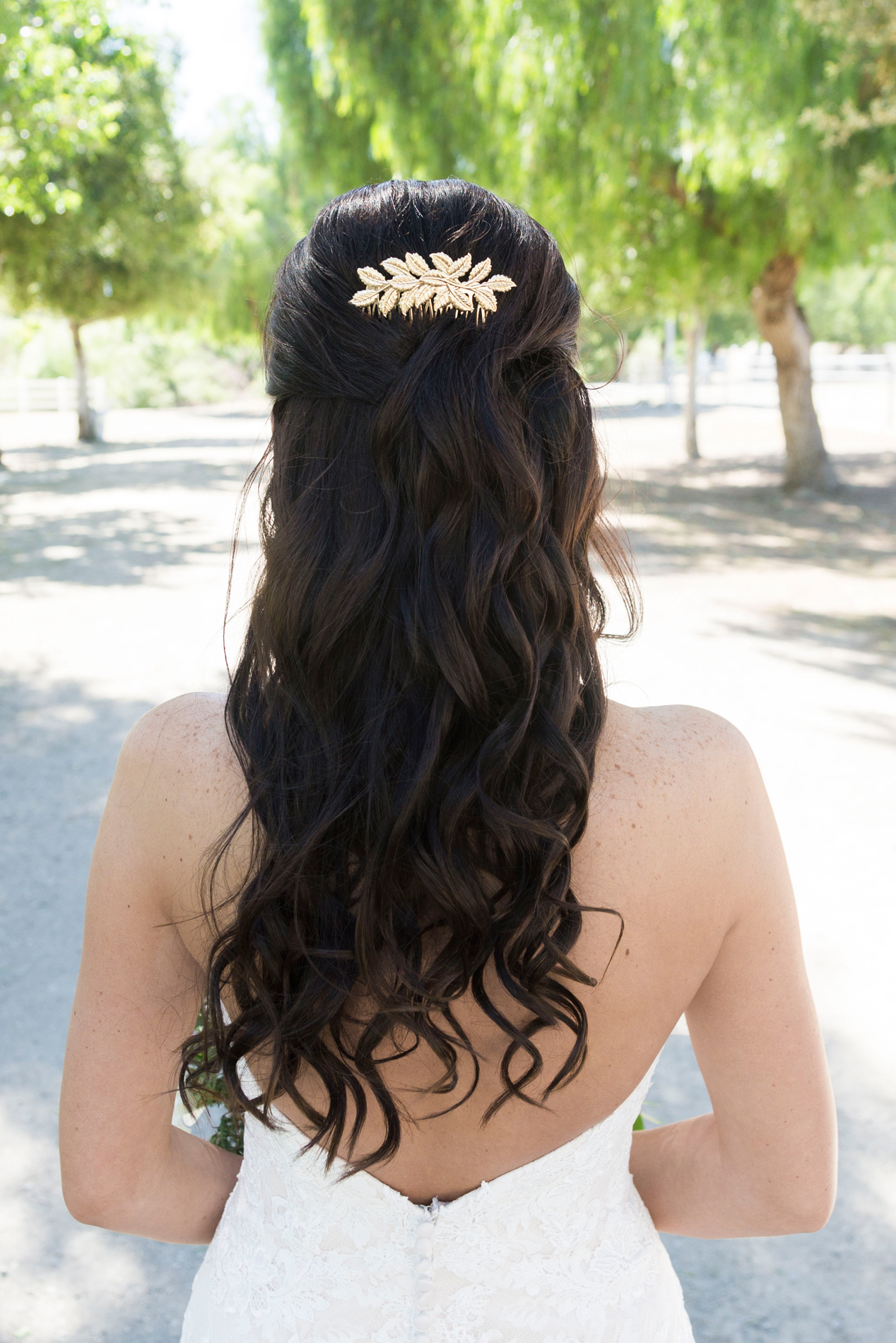 Half Up Half Down Bridal Hairstyle - A McCoy Equestrian Center Wedding - Peterson Design & Photography