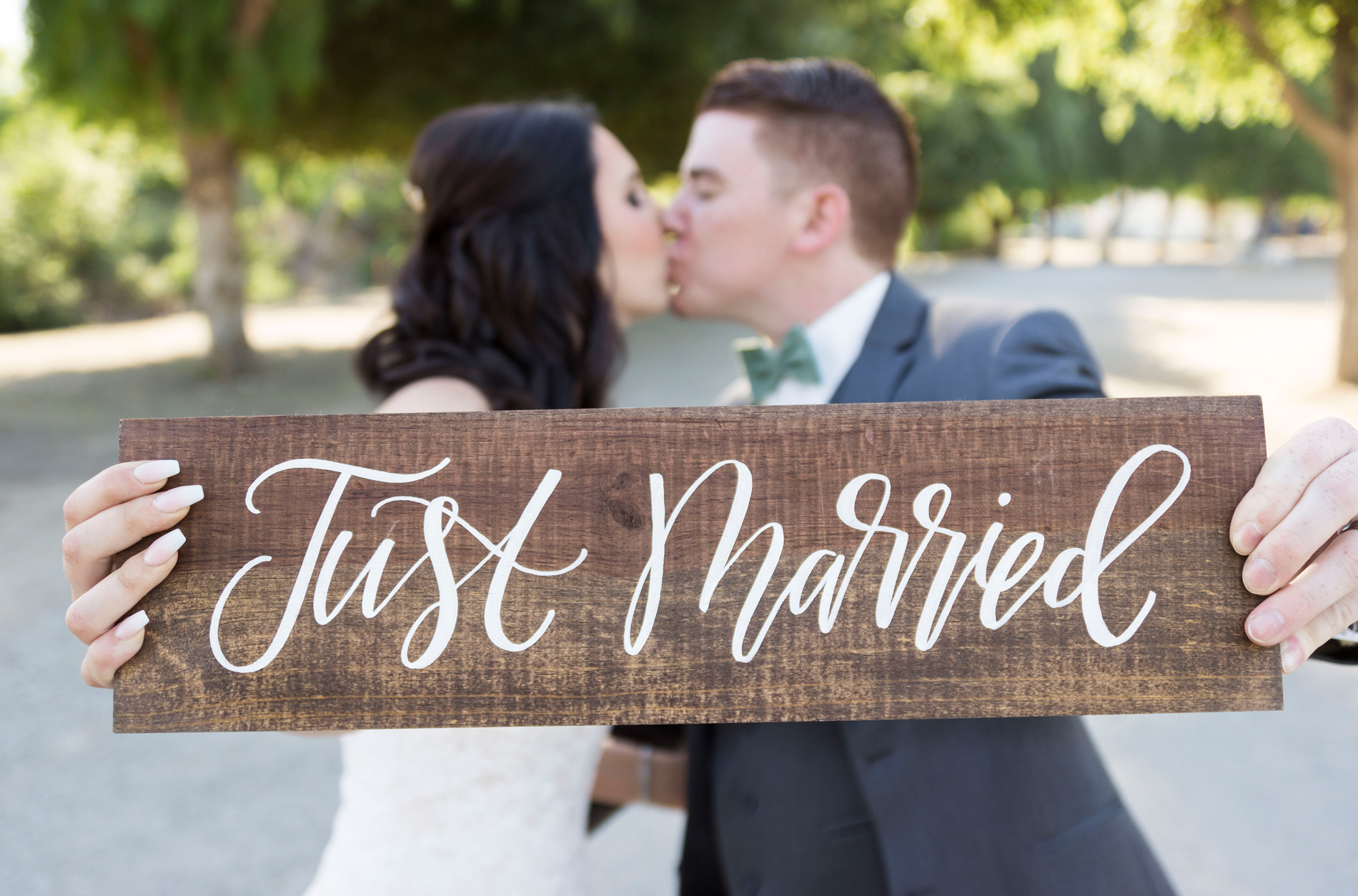 Wooden Just Married Sign - A Rustic-Vintage Glam McCoy Equestrian Center Wedding - Peterson Design & Photography