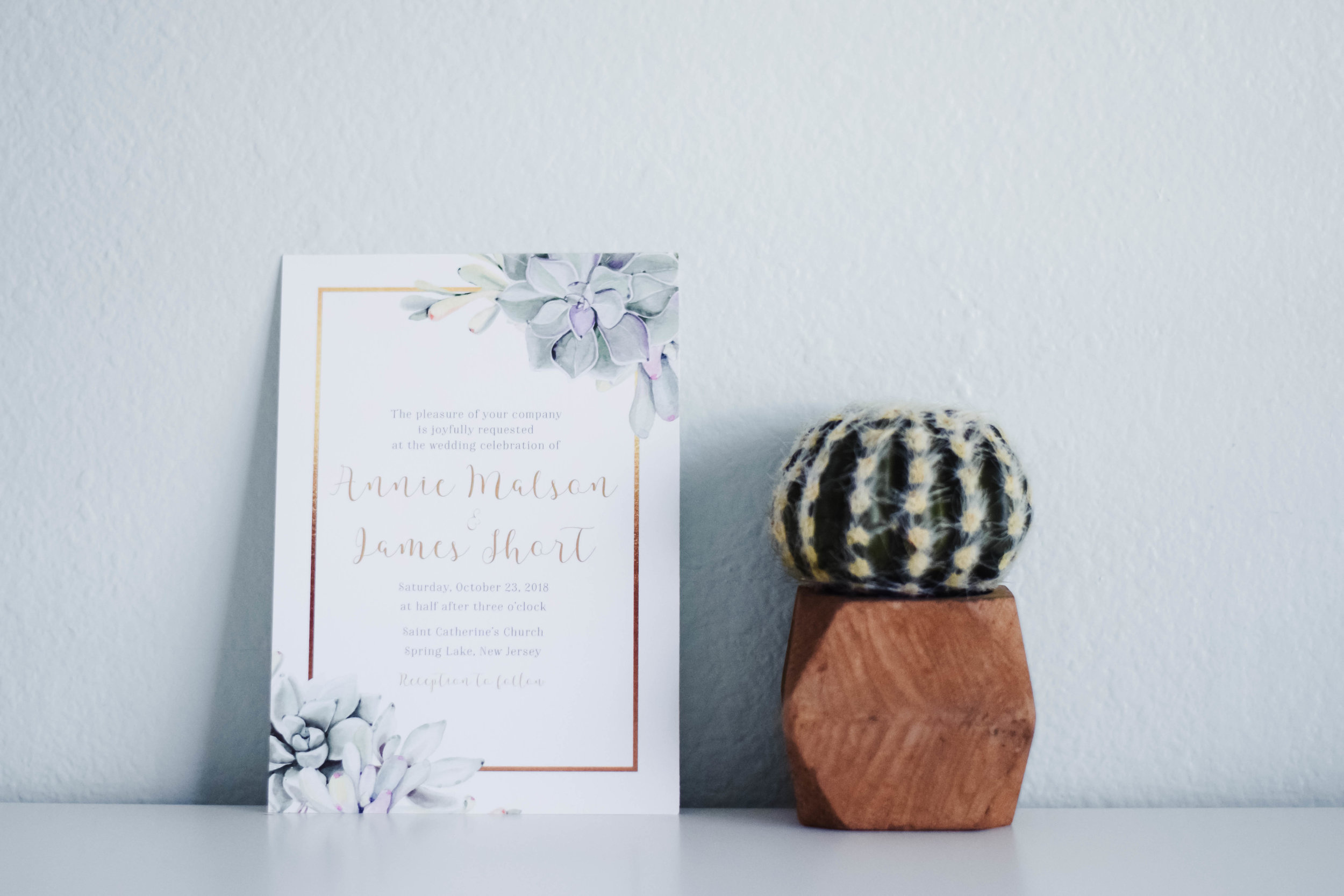 The Bridal Boutique | Succulent Wedding Invitation Suite - Jade Forest Design