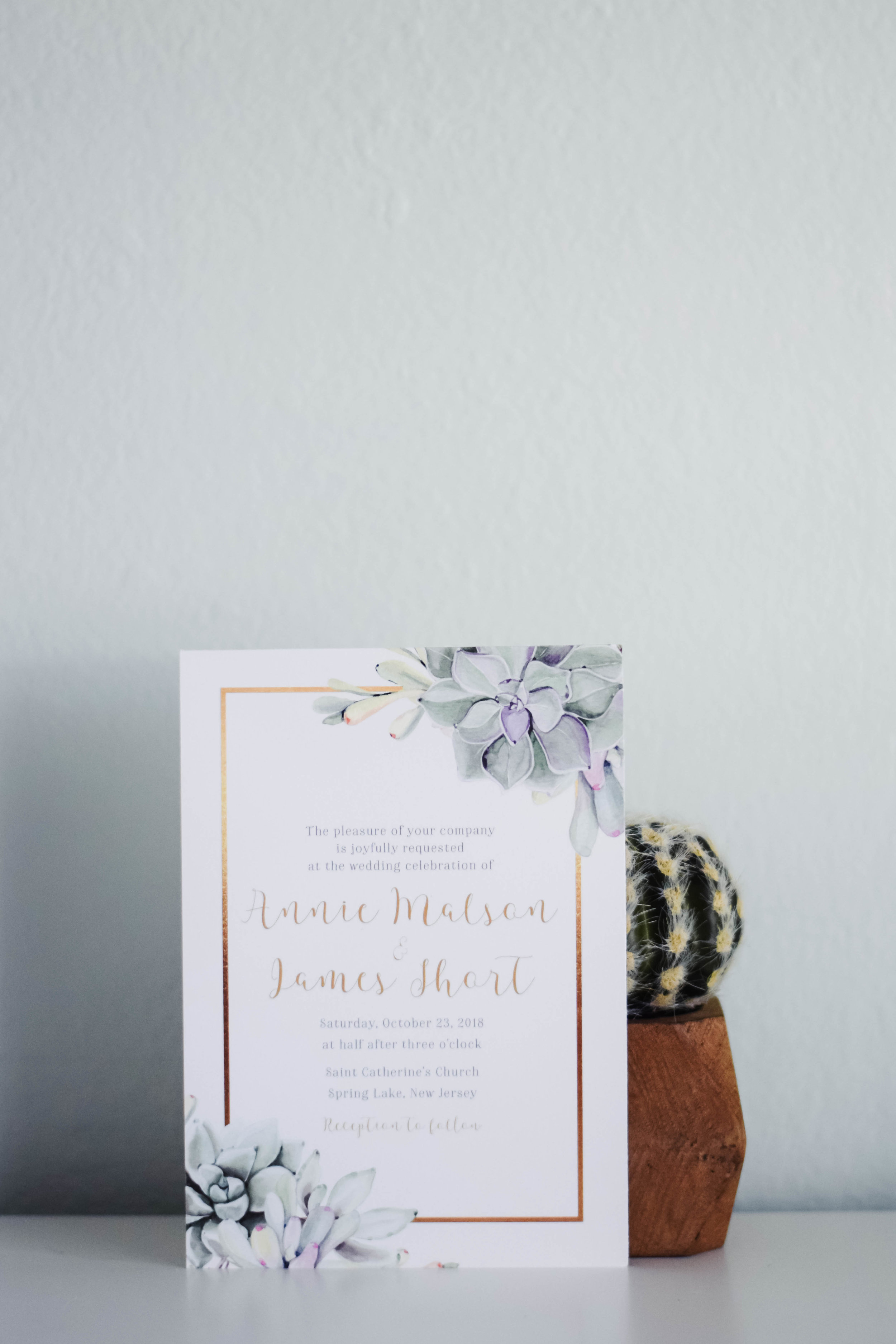 The Bridal Boutique | Succulent Wedding Invitation Suite - Jade Forest Design