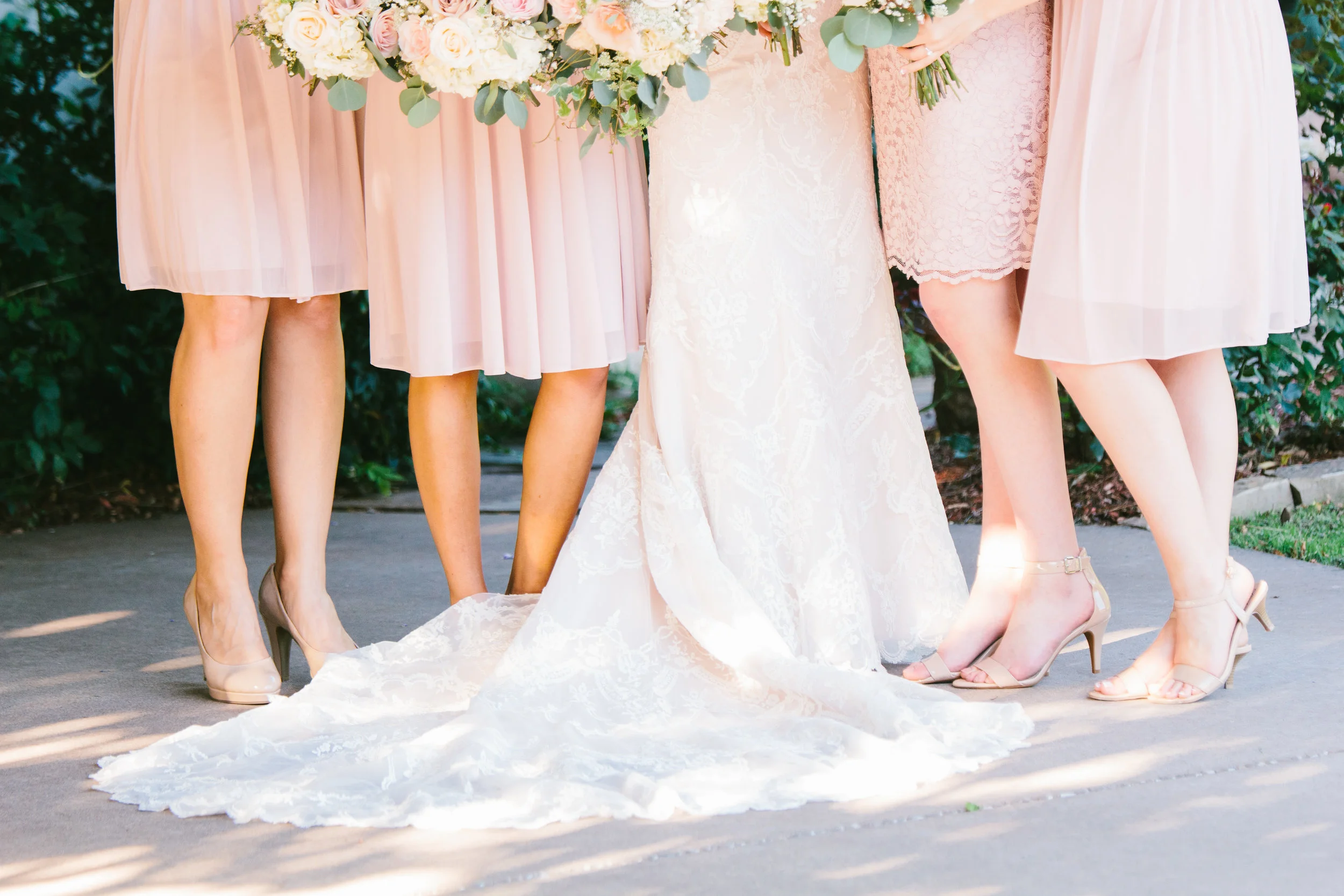 Blush Bridesmaid Dresses - A Champagne + Blush Oklahoma Wedding - Meditations Event Center - From Britt's Eye View Photography