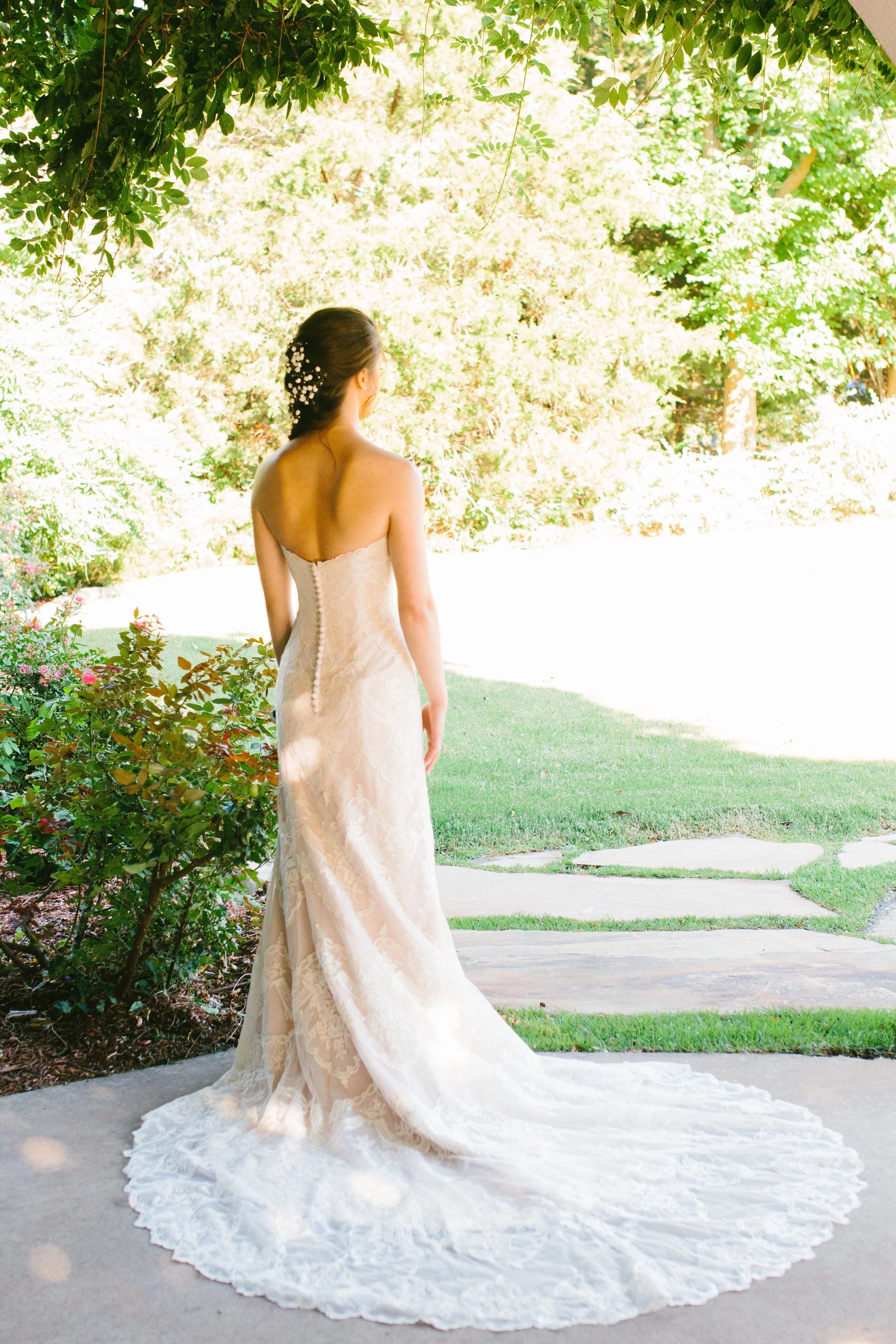 Lace Button Down Wedding Dress - A Champagne + Blush Oklahoma Wedding - Meditations Event Center - From Britt's Eye View Photography