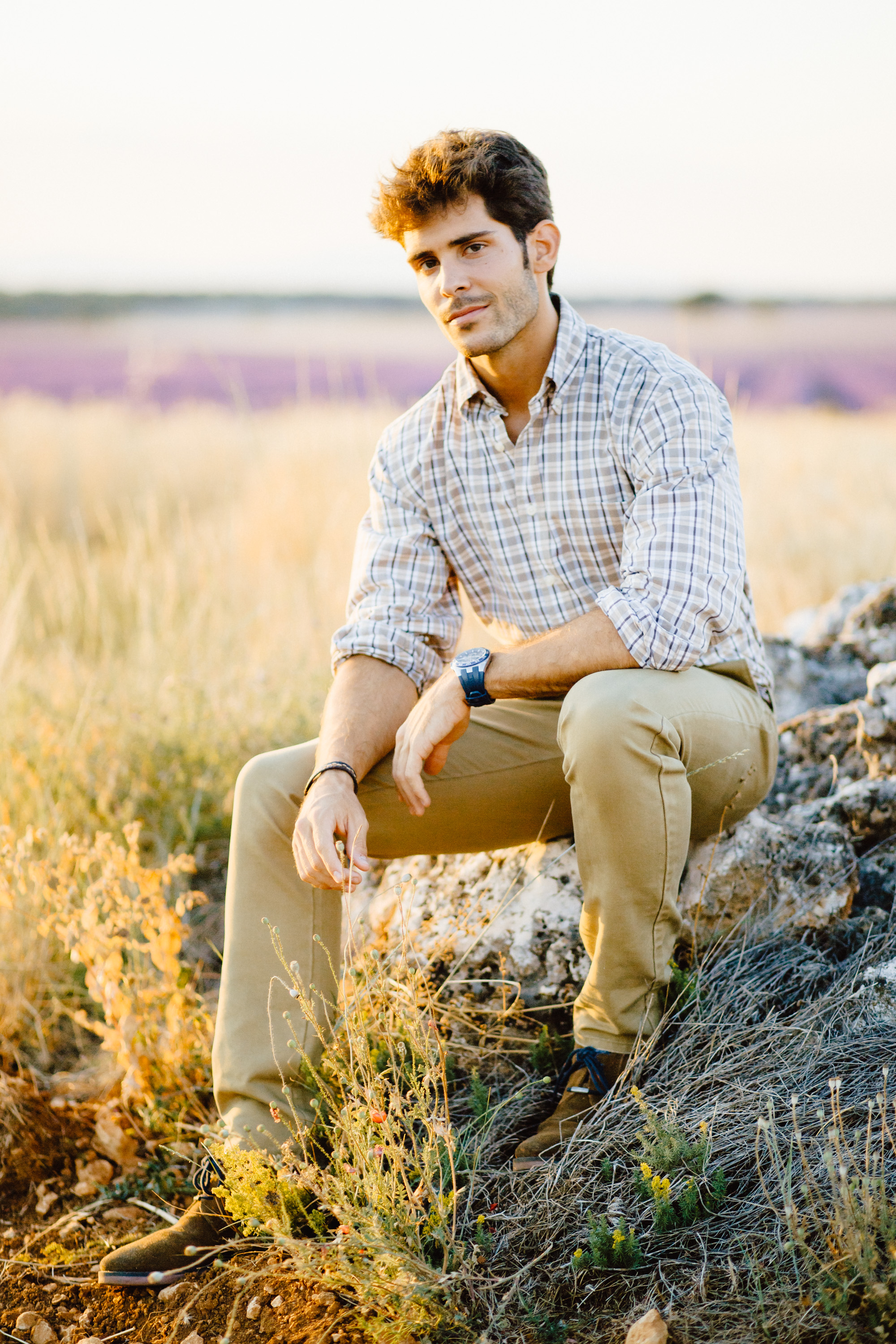 Lavender Field Engagement Photos - Guadalajara Spain Lavender Field - Alla Yachkulo Photography -- Wedding Blog-The Overwhelmed Bride