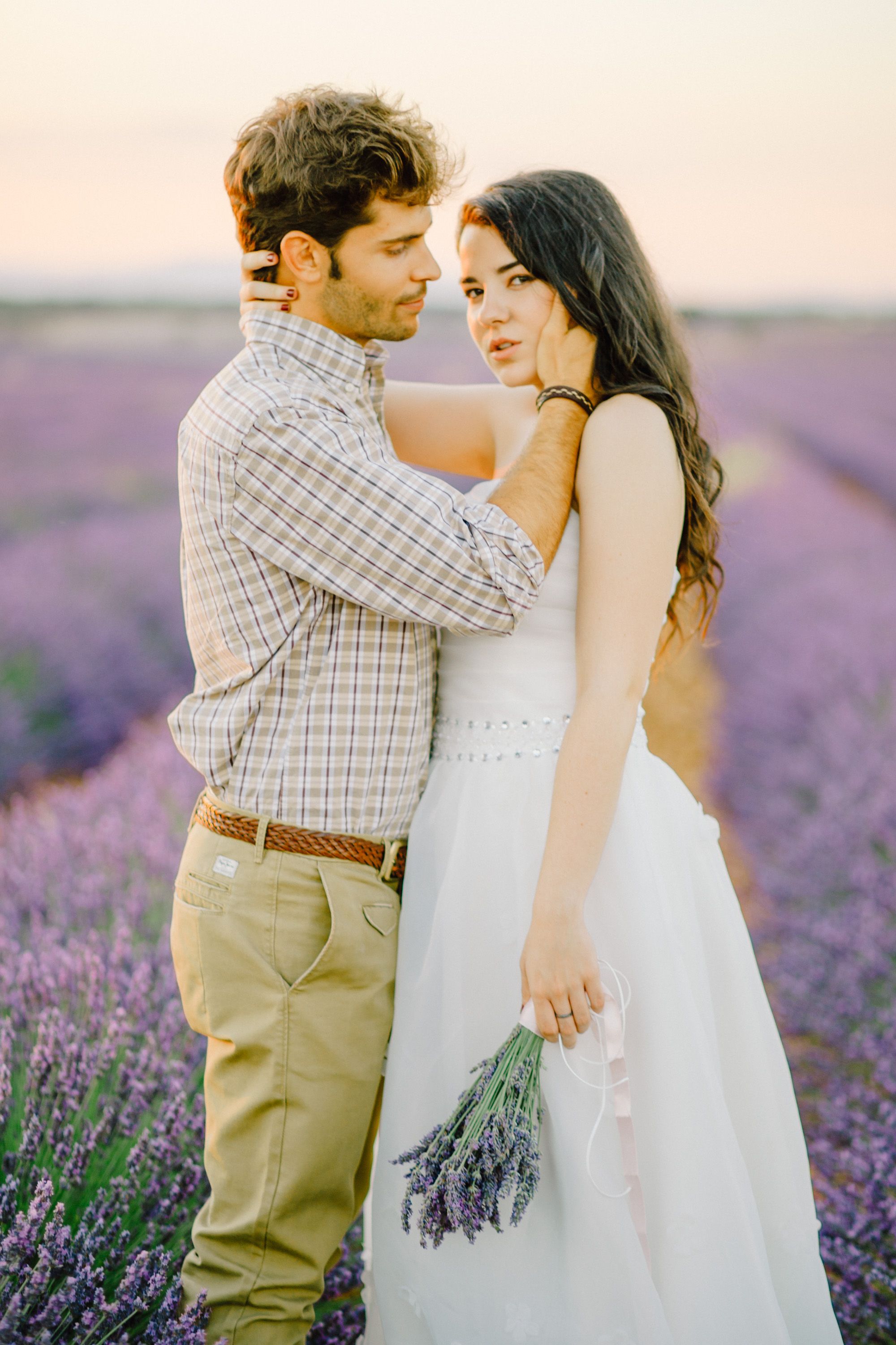 Lavender Field Engagement Photos - Guadalajara Spain Lavender Field - Alla Yachkulo Photography -- Wedding Blog-The Overwhelmed Bride