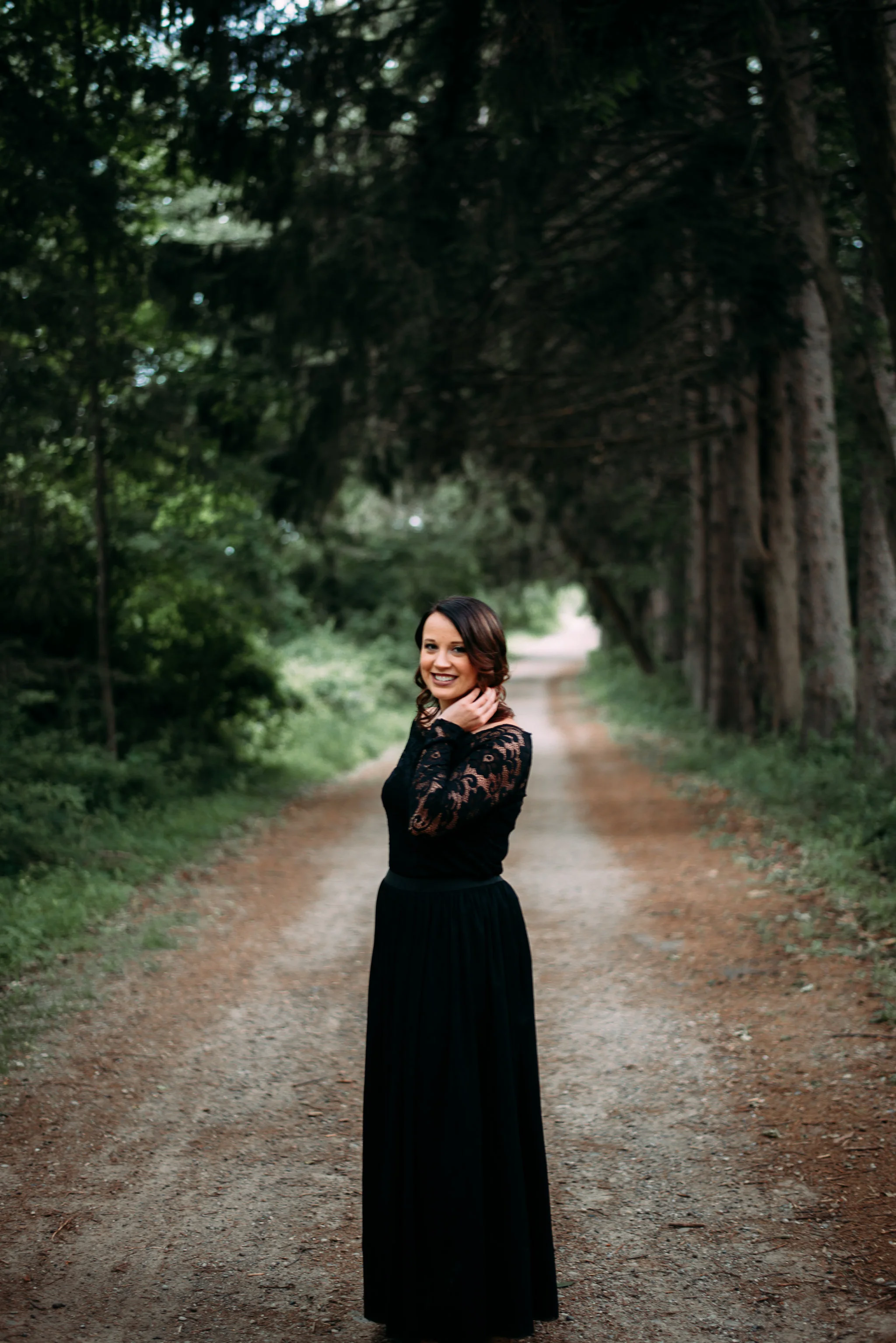 Moody Wedding - Black Lace Wedding Dress - Moody Pink + White Wedding Bouquet -- Wedding Blog - The Overwhelmed Bride