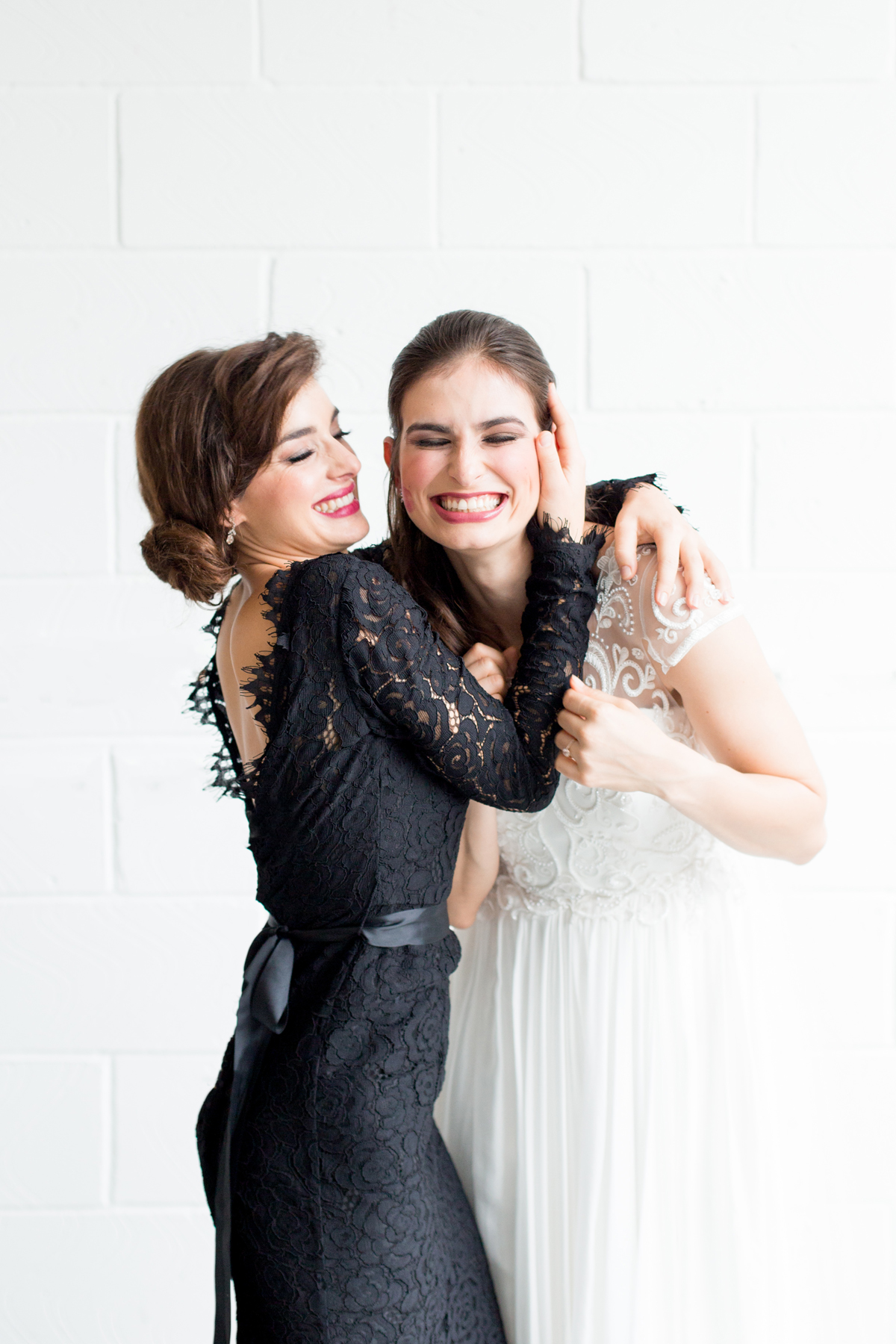 Black Lace Bridesmaid Dress - Industrial Warehouse Wedding -- The Overwhelmed Bride - Wedding Blog 