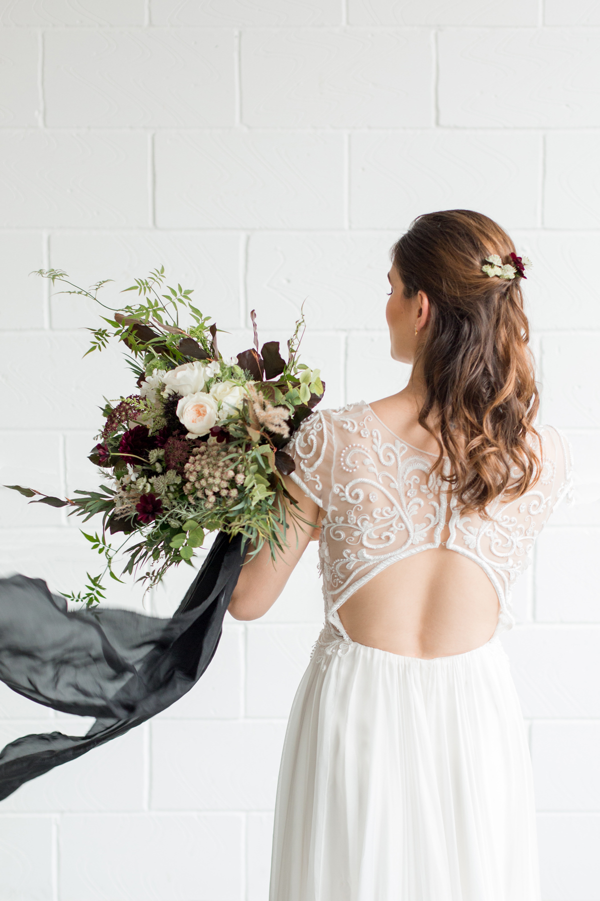 Boho Wedding Dress - Industrial Warehouse Wedding -- The Overwhelmed Bride - Wedding Blog