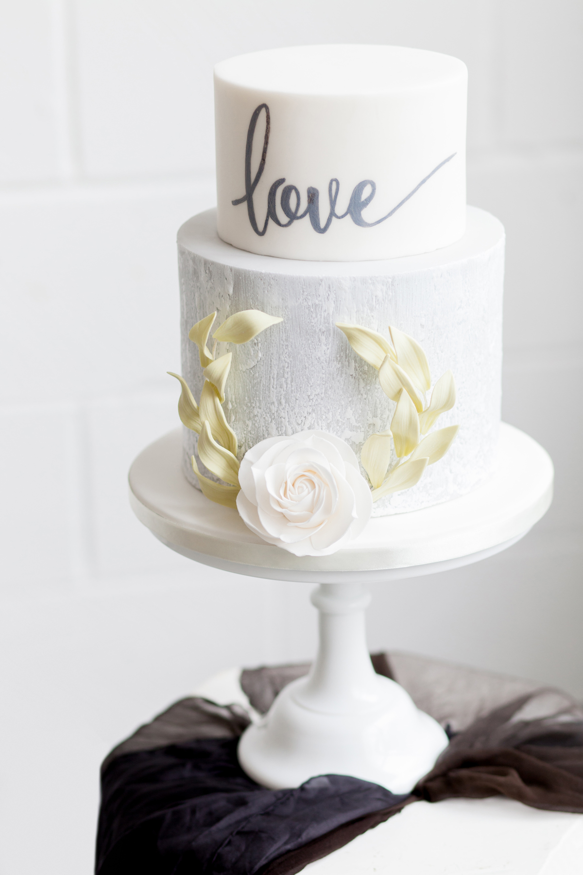 Simple White Wedding Cake - Industrial Warehouse Wedding -- The Overwhelmed Bride - Wedding Blog