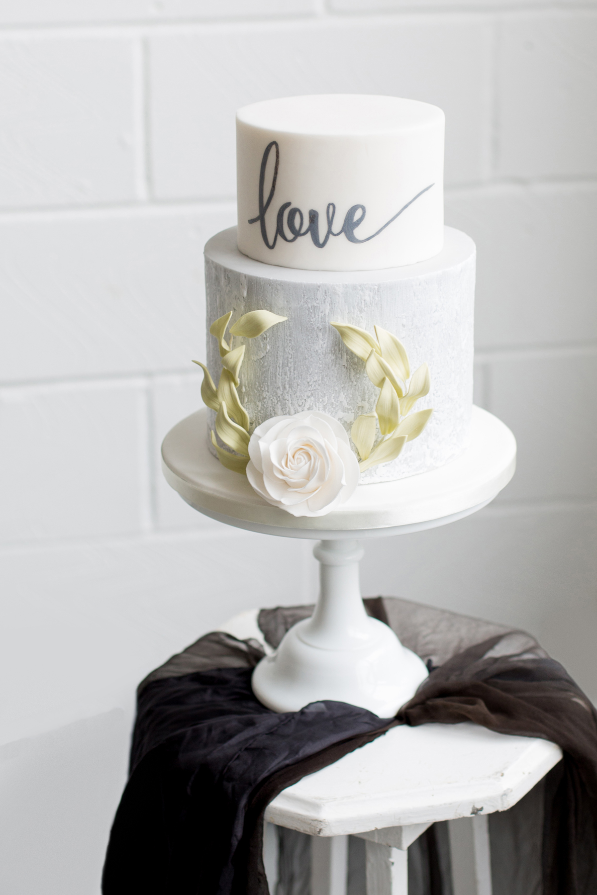 Simple White Wedding Cake - Industrial Warehouse Wedding -- The Overwhelmed Bride - Wedding Blog