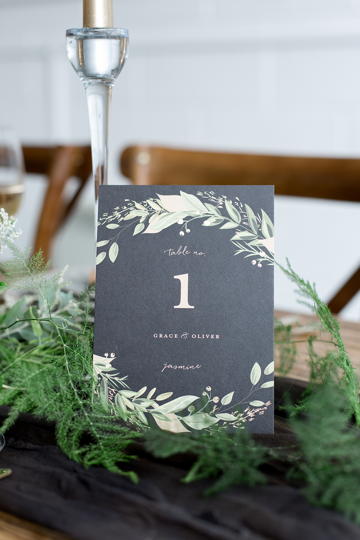 Chalkboard Black Table Numbers - Industrial Warehouse Wedding -- The Overwhelmed Bride - Wedding Blog 