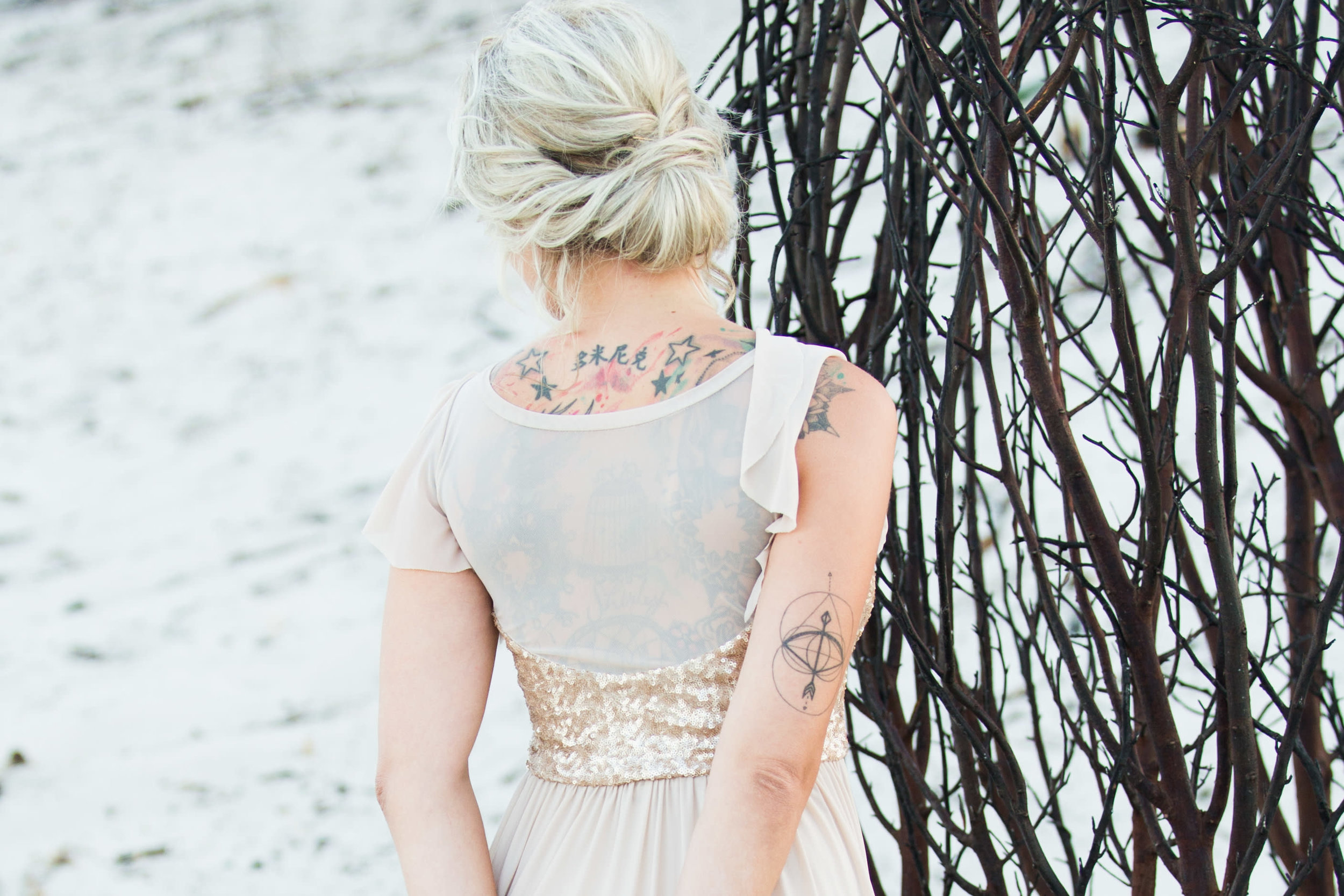 Champagne + Gold Sequin Bridesmaid Dress -- Wedding Blog - The Overwhelmed Bride