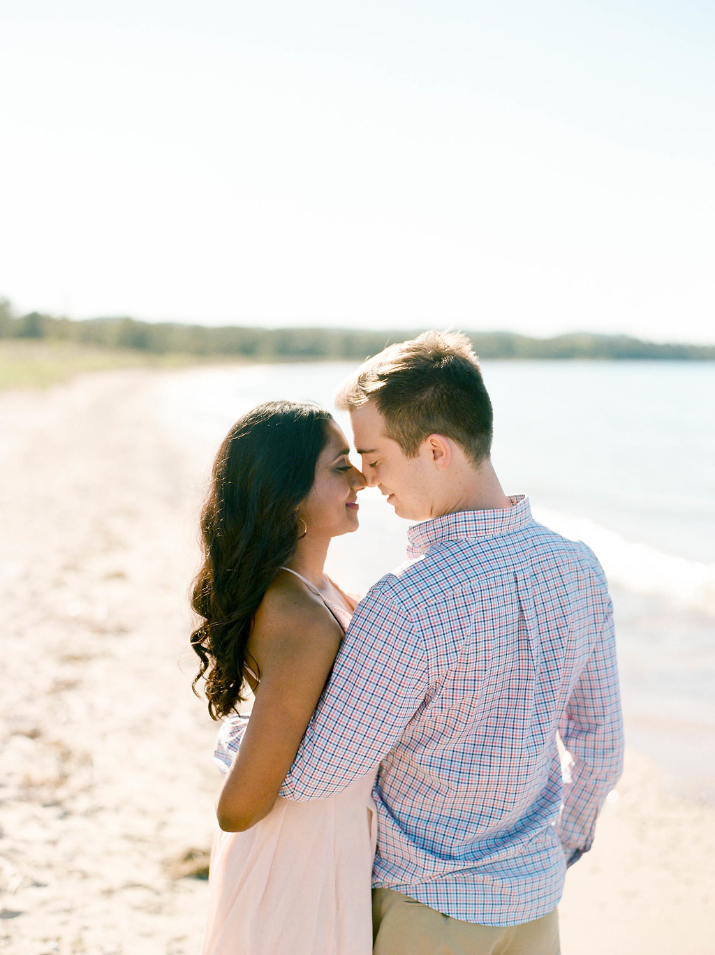 A Northern Michigan Sunset Beach Engagement Photos -- Michigan Wedding Photographer - Wedding Inspiration