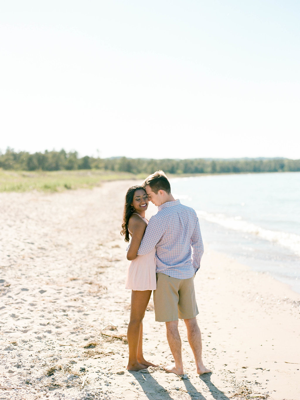 A Northern Michigan Sunset Beach Engagement Photos -- Michigan Wedding Photographer - Wedding Inspiration