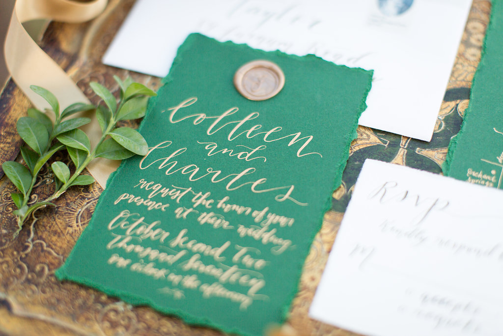 St. Patrick's Day Wedding - Green and Gold Wedding -- Wedding Inspiration - The Overwhelmed Bride