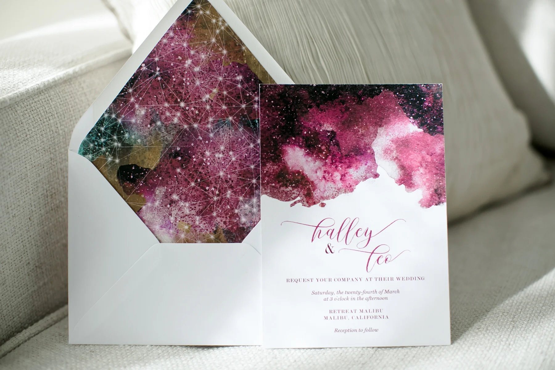 Celestial Wedding Details - Watercolor Acrylic Wedding Invitations - David's Bridal