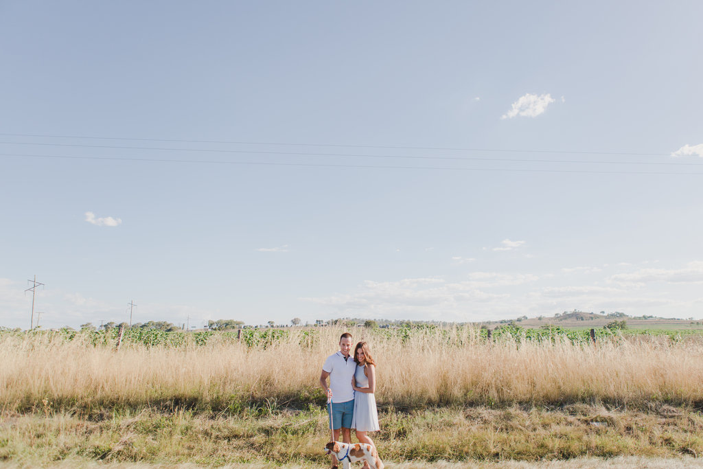 Sunflower Field Engagement Photos -- The Overwhelmed Bride Wedding Blog