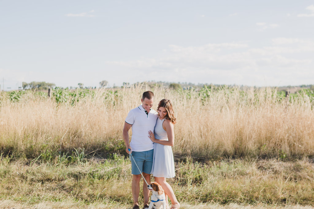 Sunflower Field Engagement Photos -- The Overwhelmed Bride Wedding Blog