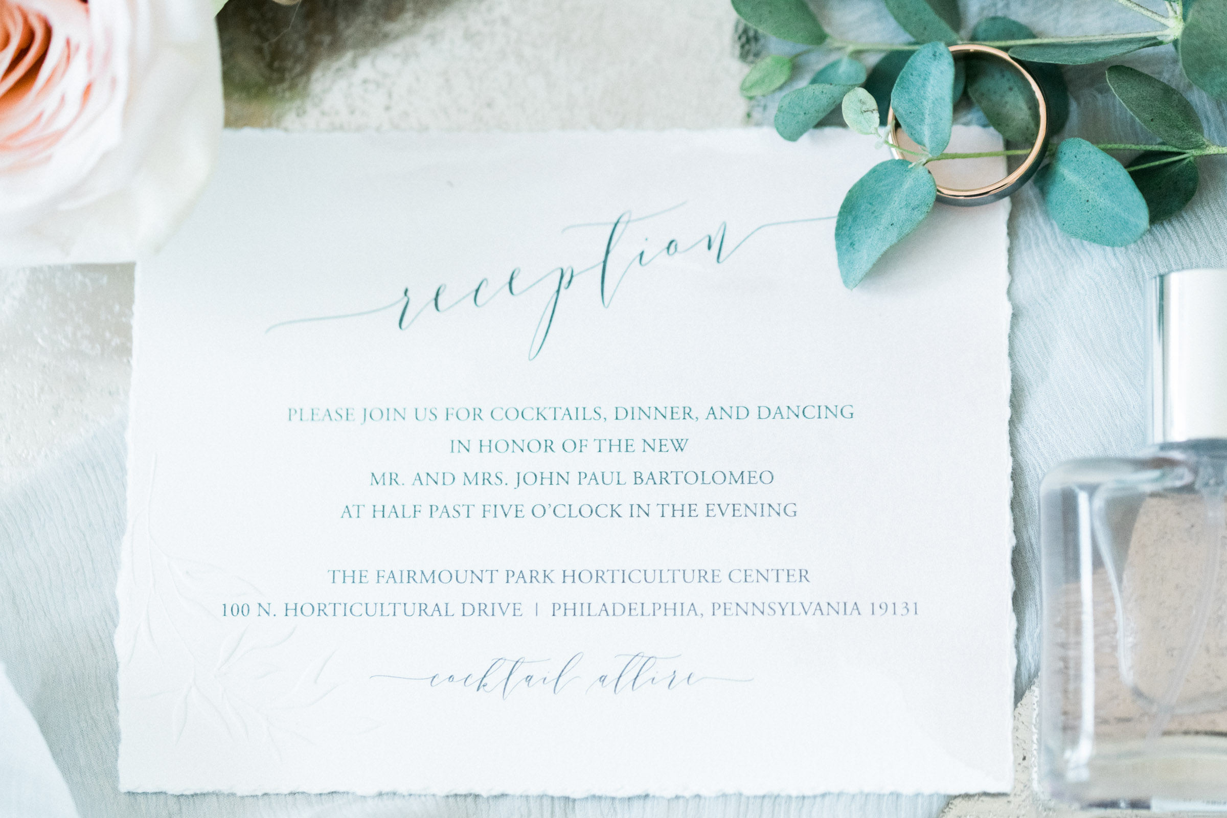 Simple Calligraphy Wedding Invitations - Pennsylvania Private Estate Wedding 