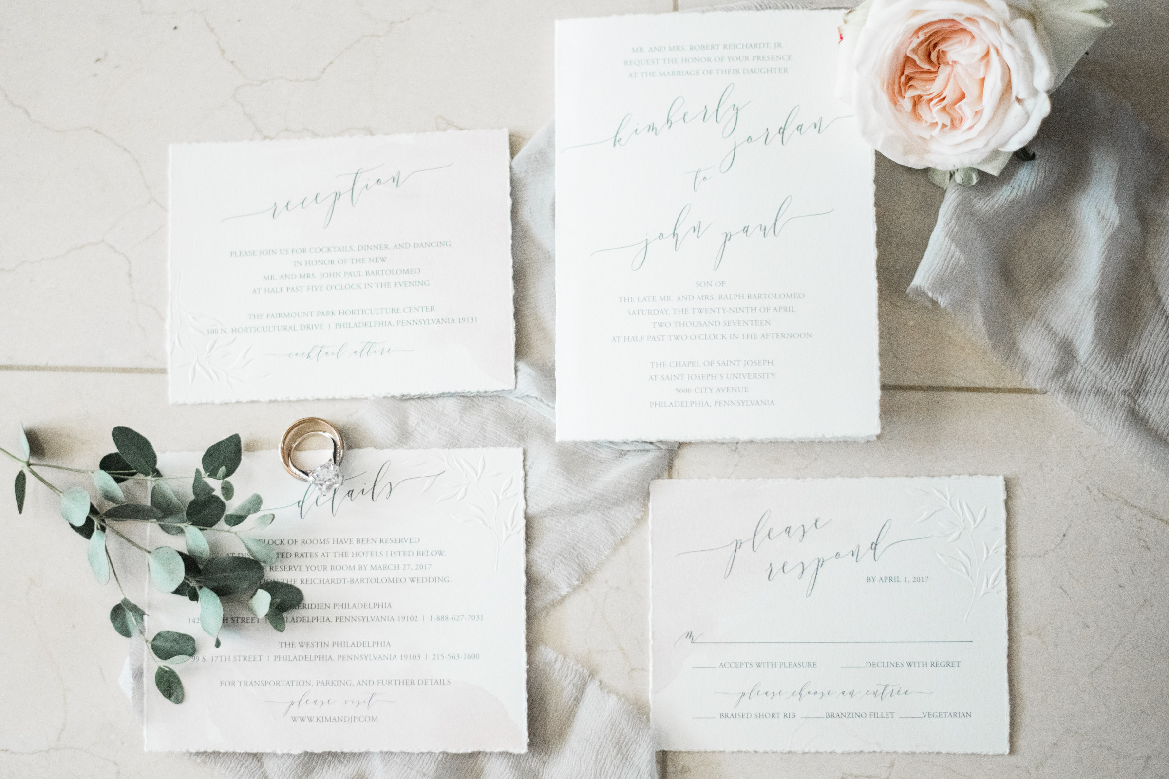 Simple Calligraphy Wedding Invitations - Pennsylvania Private Estate Wedding 