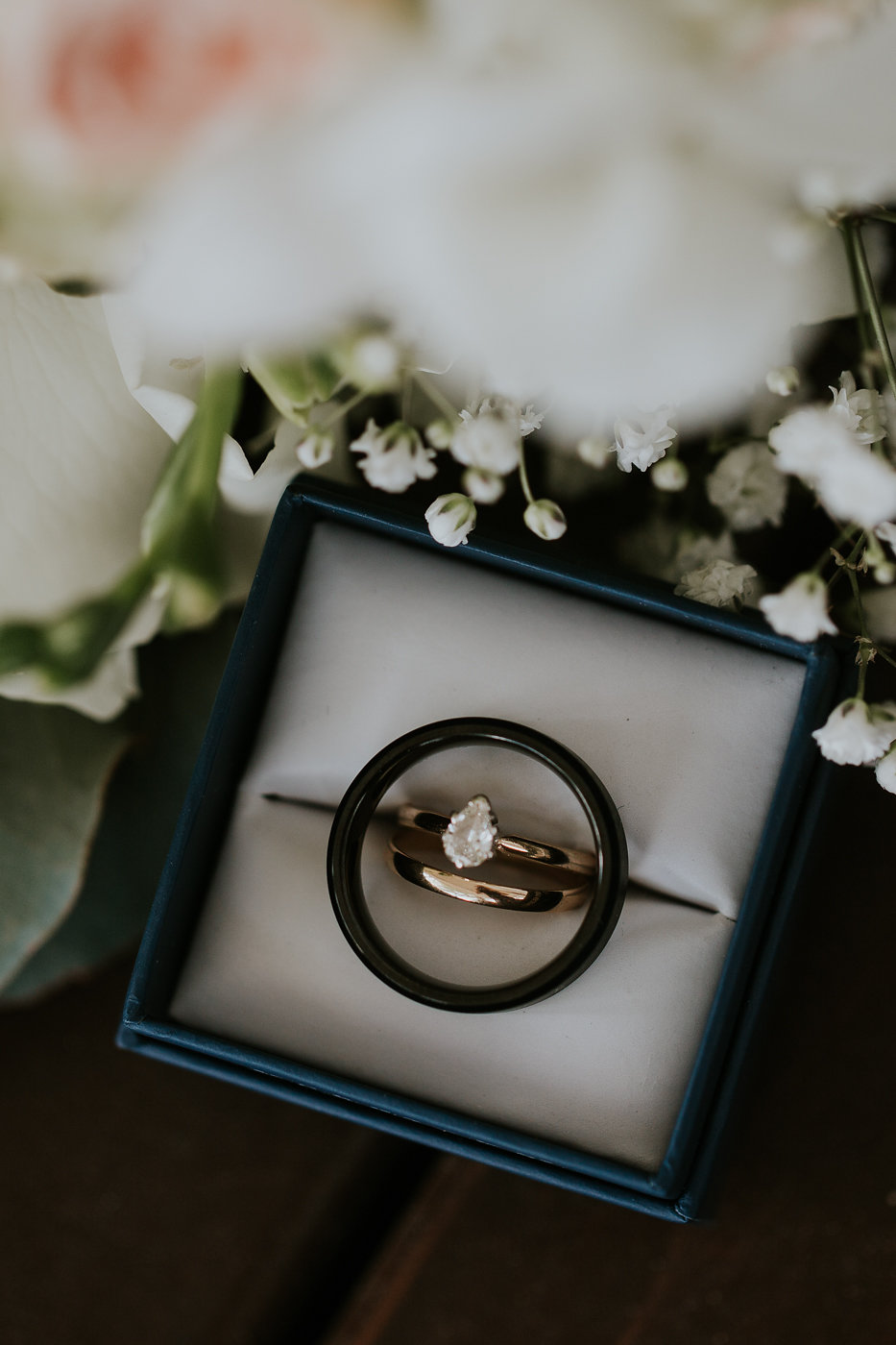 Gold Solitaire Wedding Ring - North Carolina Wedding Venue - Triple J Manor House Wedding