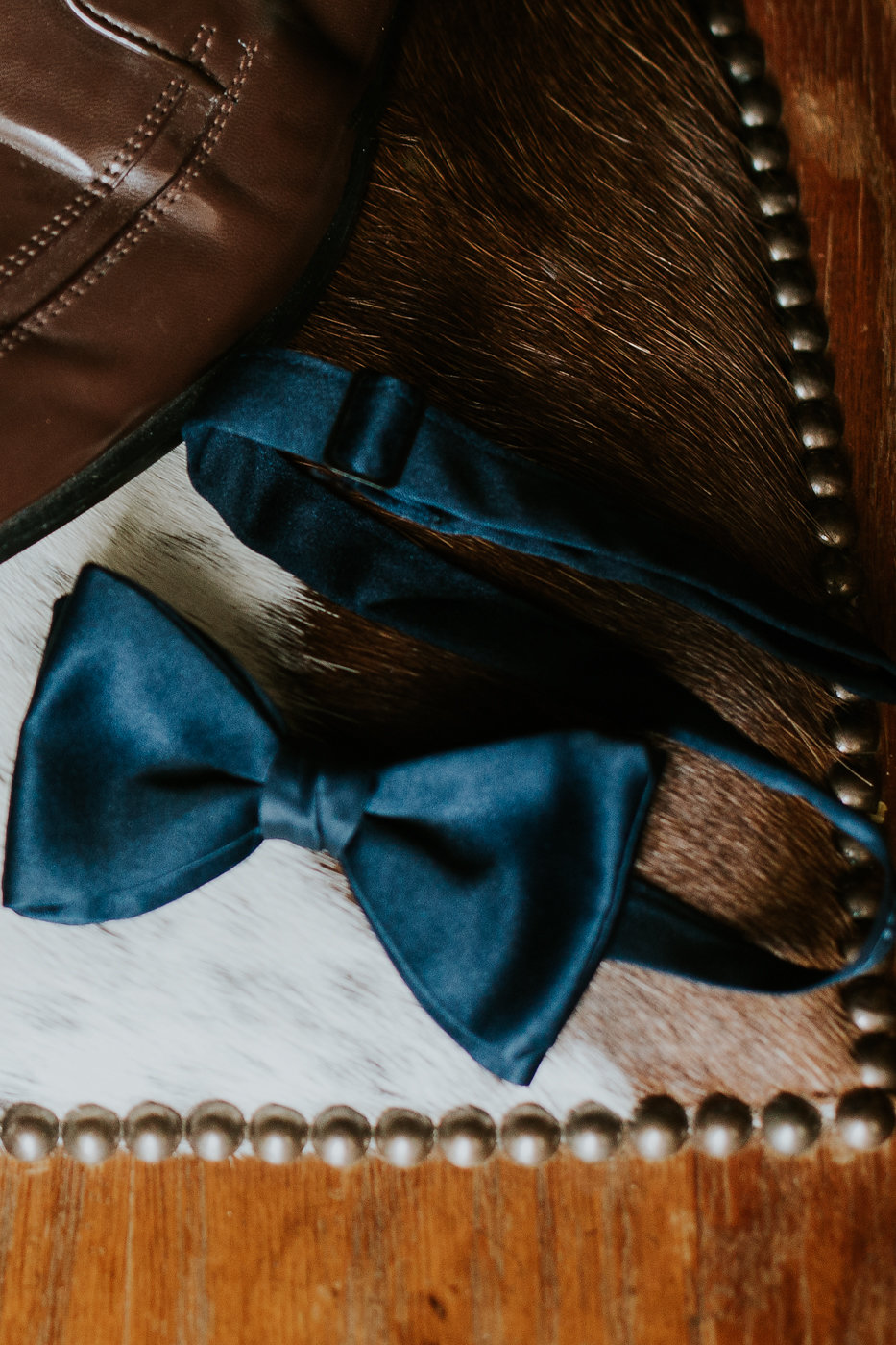 Navy Groom Bow Tie - North Carolina Wedding Venue - Triple J Manor House Wedding