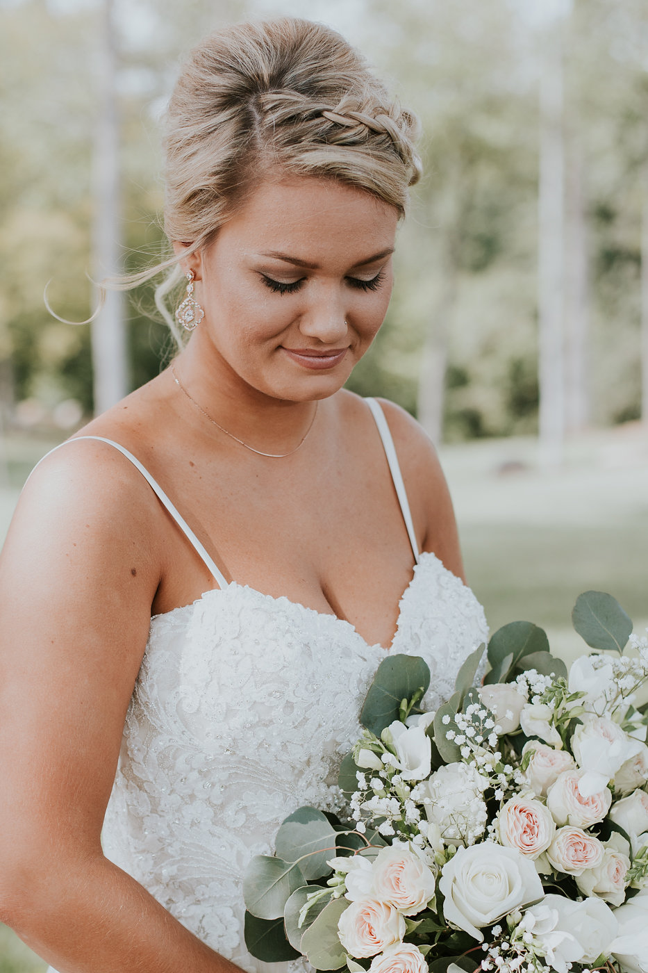 Gorgeous All White Wedding Bouquet - North Carolina Wedding Venue - Triple J Manor House Wedding