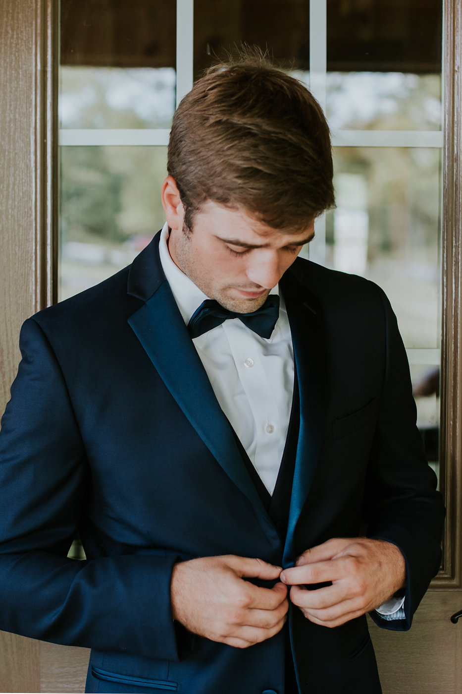 Navy Groom’s Suit - North Carolina Wedding Venue - Triple J Manor House Wedding