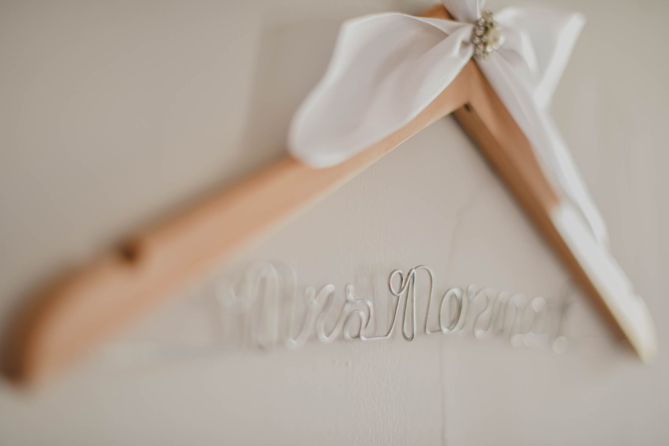 Custom Wooden Wire Bride Hanger - Downtown Dallas Wedding Venue - El Fenix Wedding 