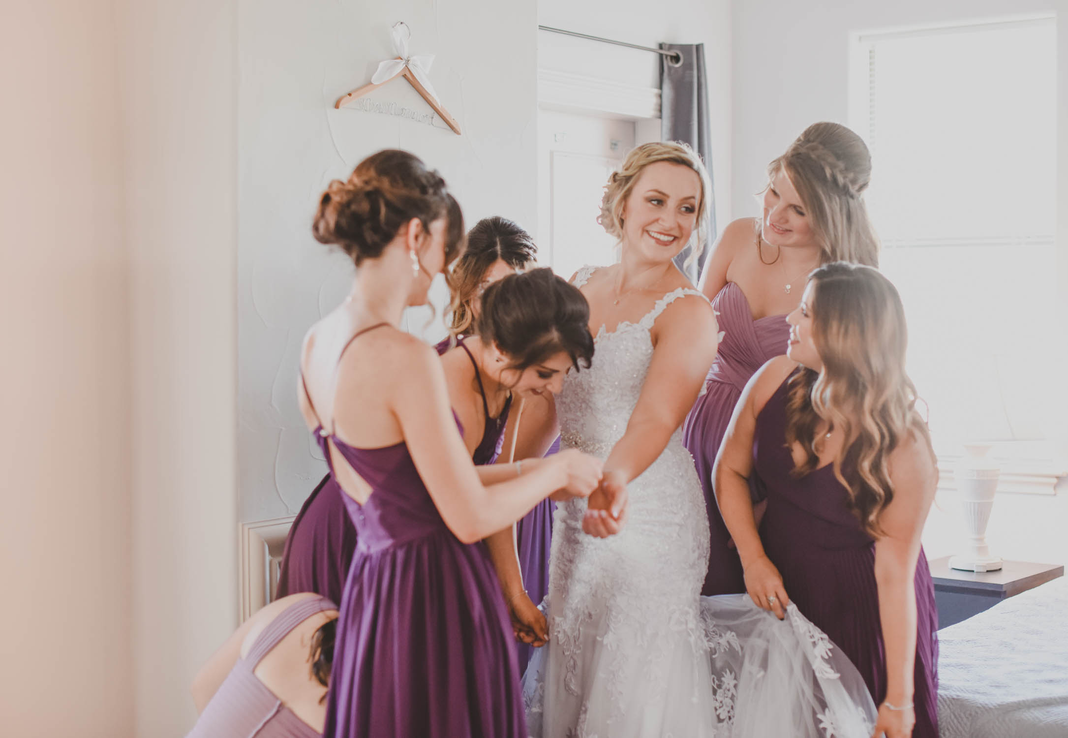 Purple Bridesmaid Dresses - Downtown Dallas Wedding Venue - El Fenix Wedding 