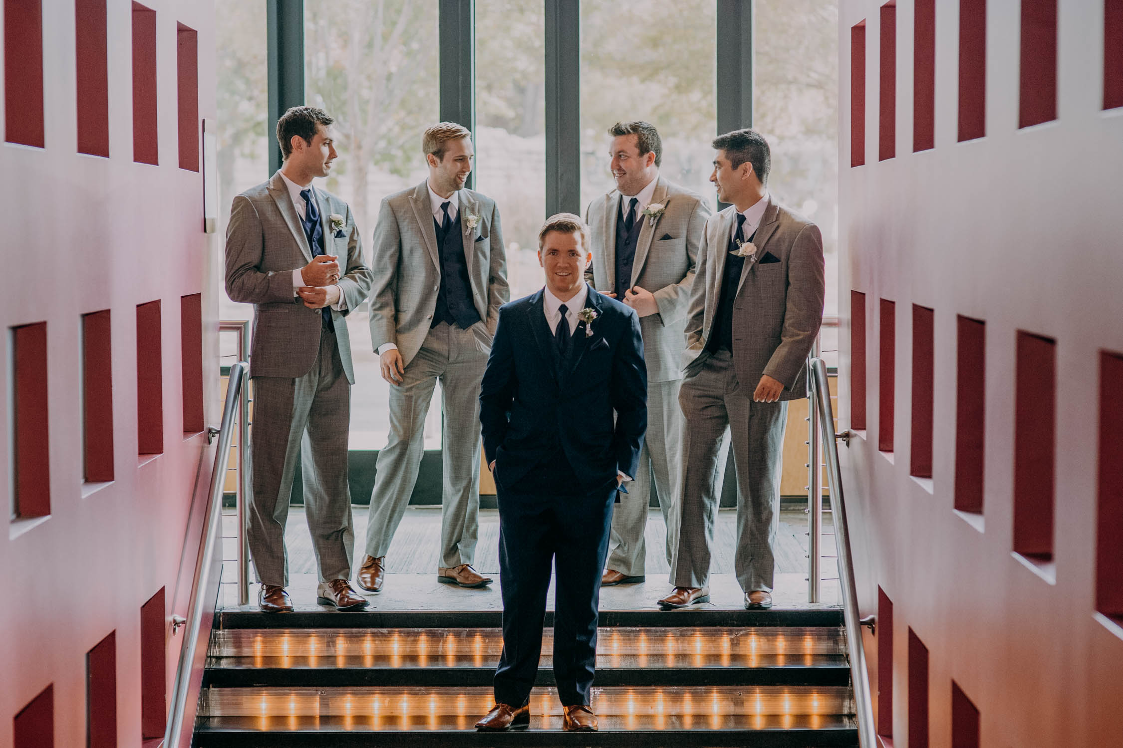 Purple Groom Attire - Downtown Dallas Wedding Venue - El Fenix Wedding 