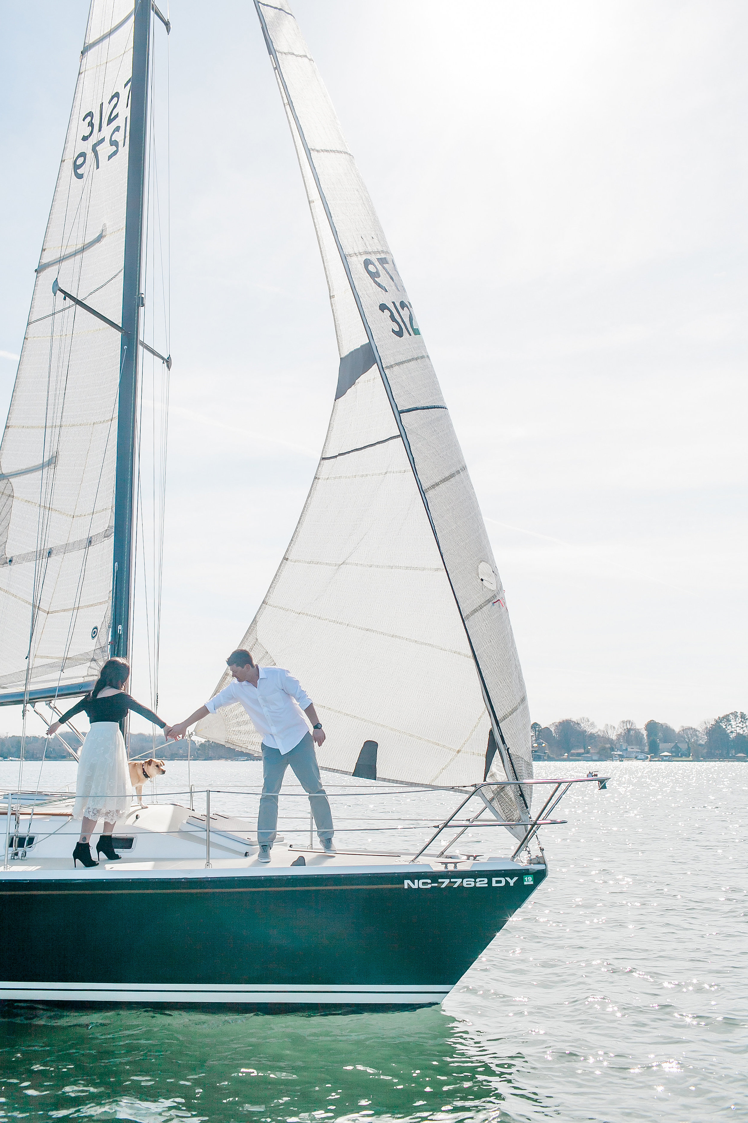 Sailboat Engagement Photos - Charlotte, North Carolina Wedding Photography