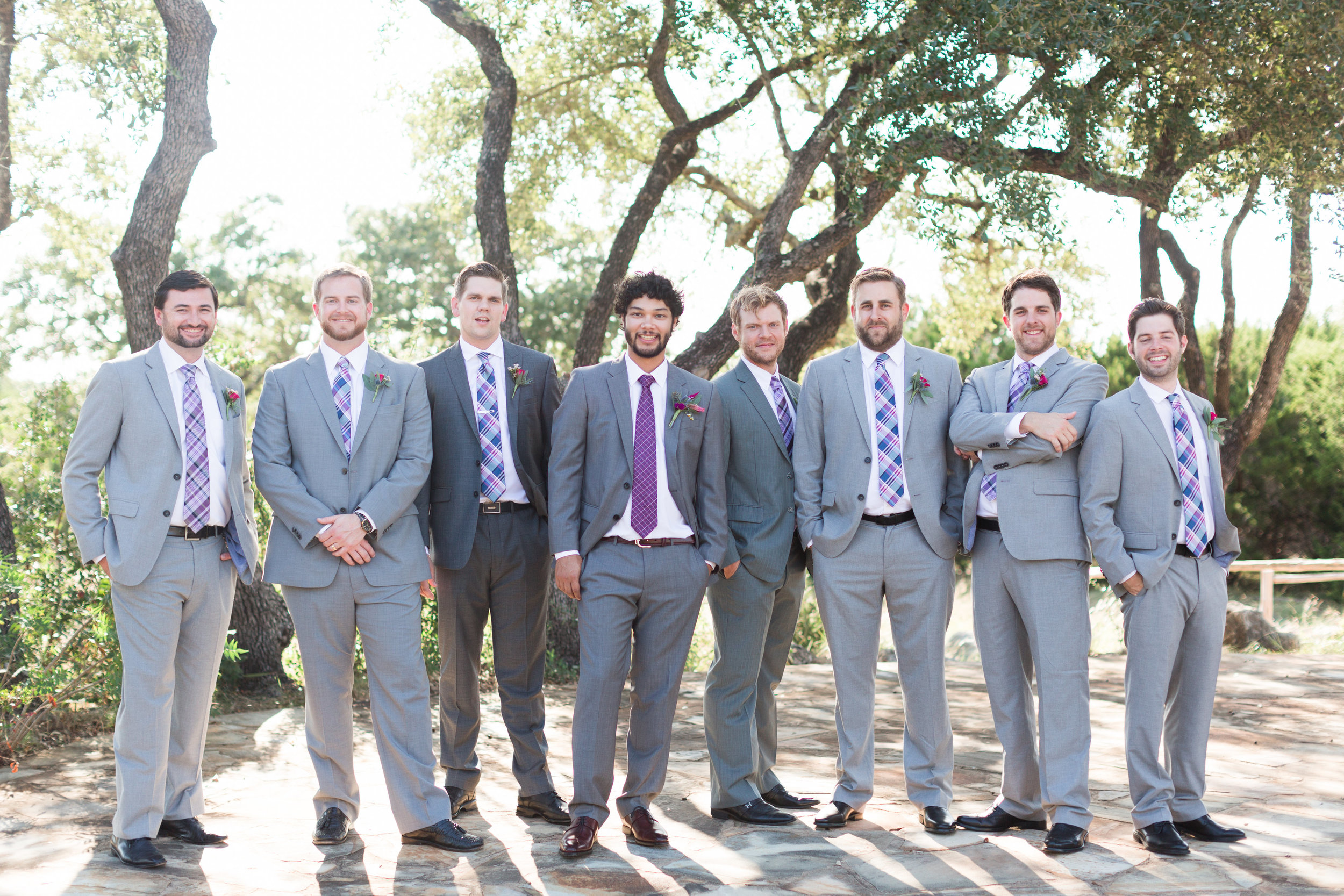Purple Groom Tie - Heritage House Wedding - Georgetown, Texas Wedding Venue