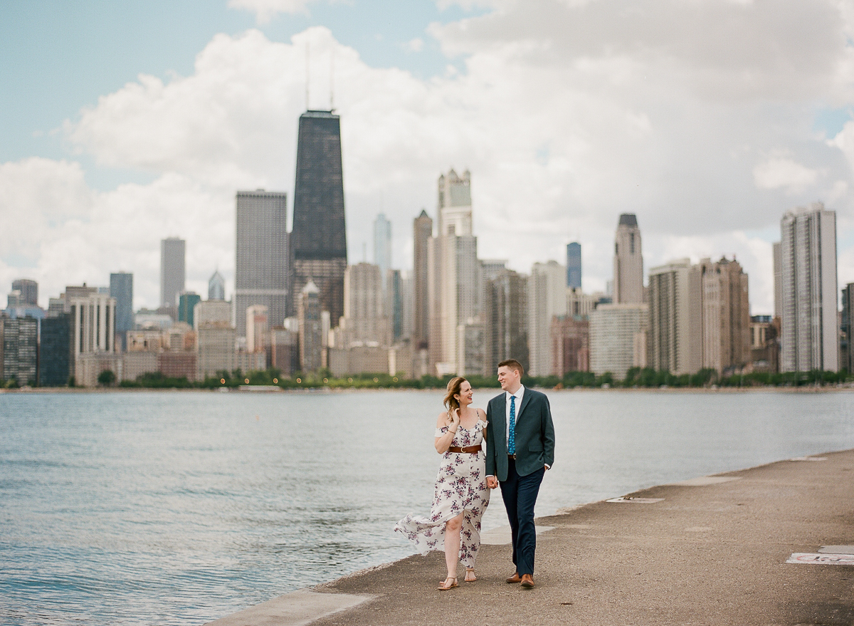 Gold Pear Halo Engagement Ring - Chicago Engagement Photos - Chicago Wedding Photographer