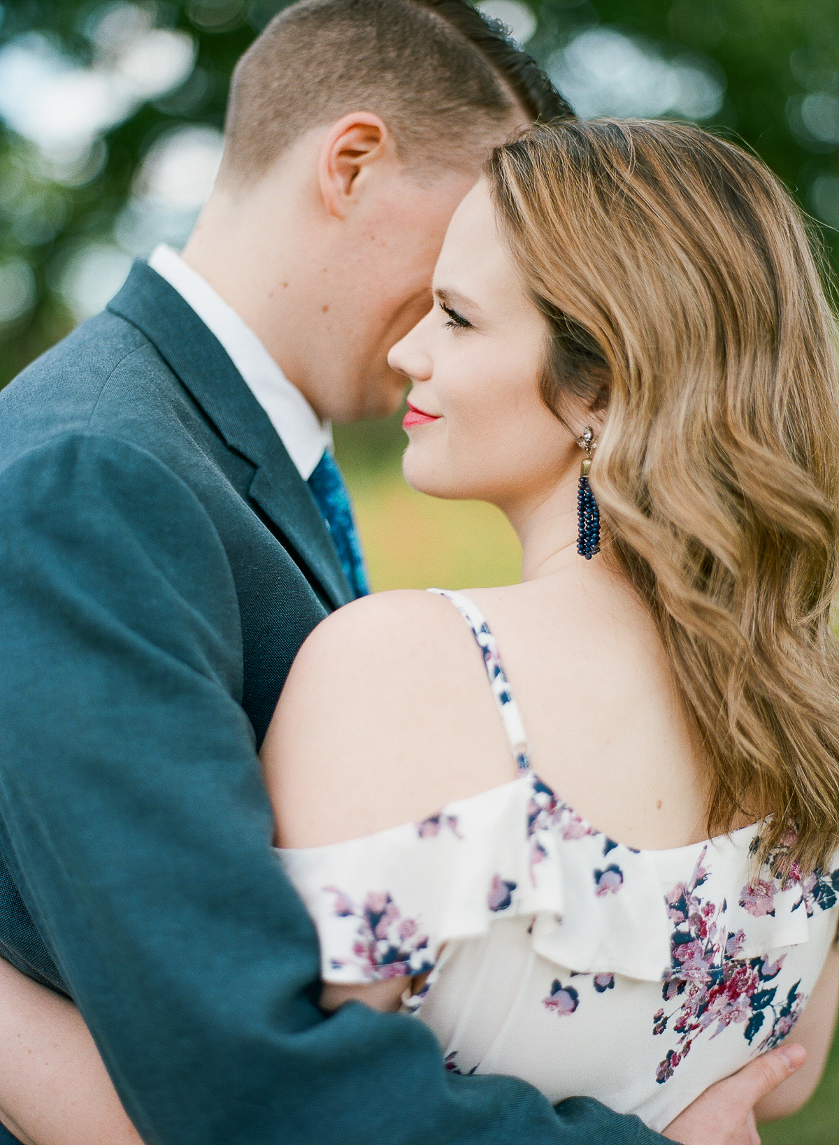 Gold Pear Halo Engagement Ring - Chicago Engagement Photos - Chicago Wedding Photographer