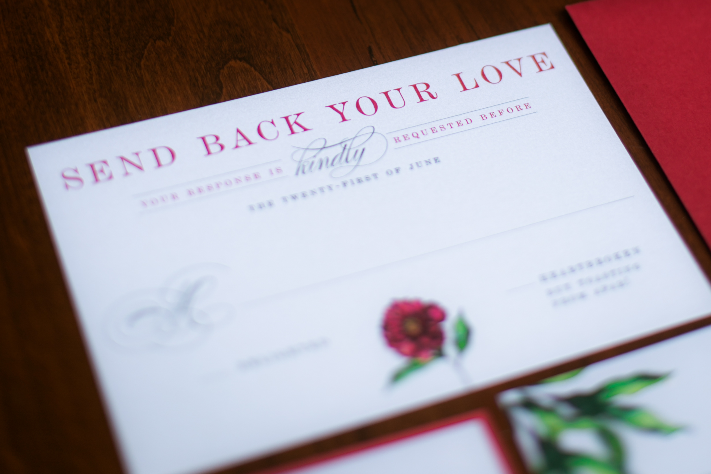 Red Wedding Invitations - Colchester, Connecticut Wedding Photographer