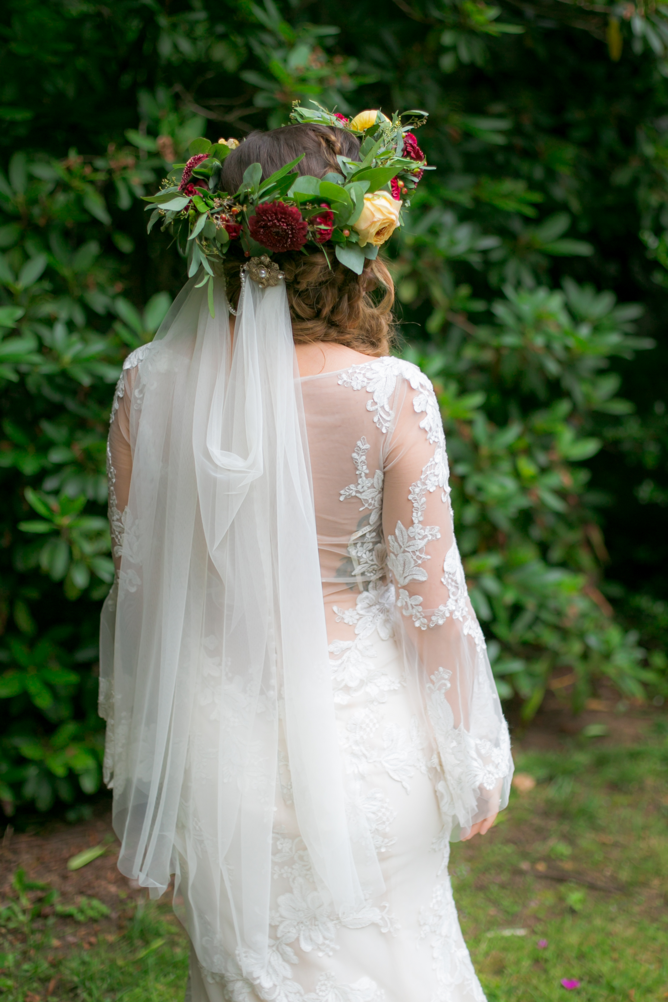 Flower Crown Wedding Veil - Colchester, Connecticut Wedding Photographer