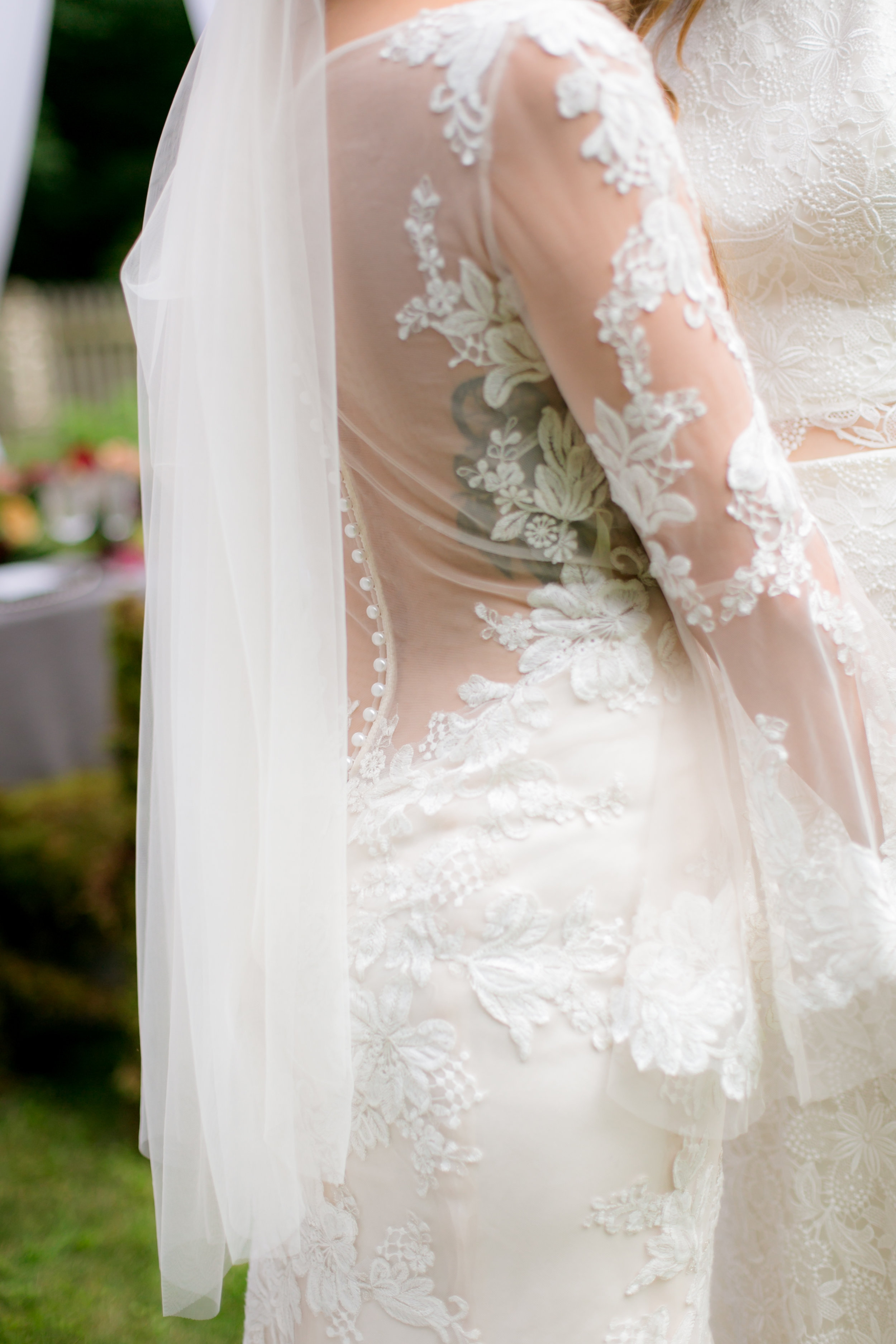 Lace Long Sleeve Wedding Dress - Colchester, Connecticut Wedding Photographer
