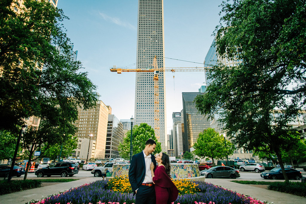 Downtown Houston Engagement Photos