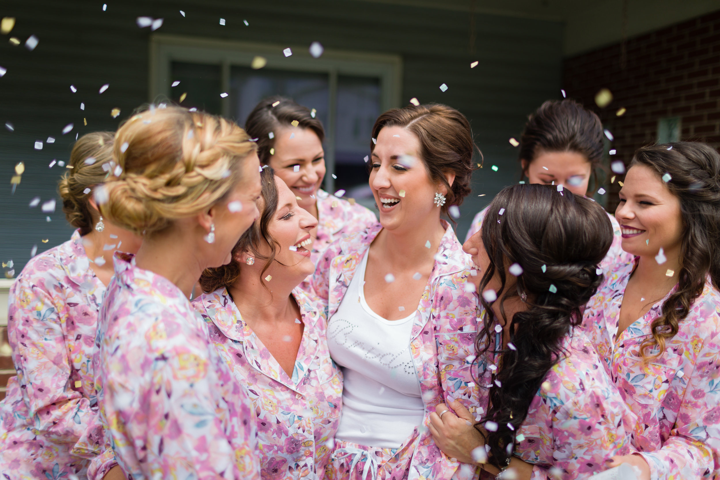 Pink Floral Bridesmaid Robes - Pittsburgh Wedding Venue - Duquesne University Wedding