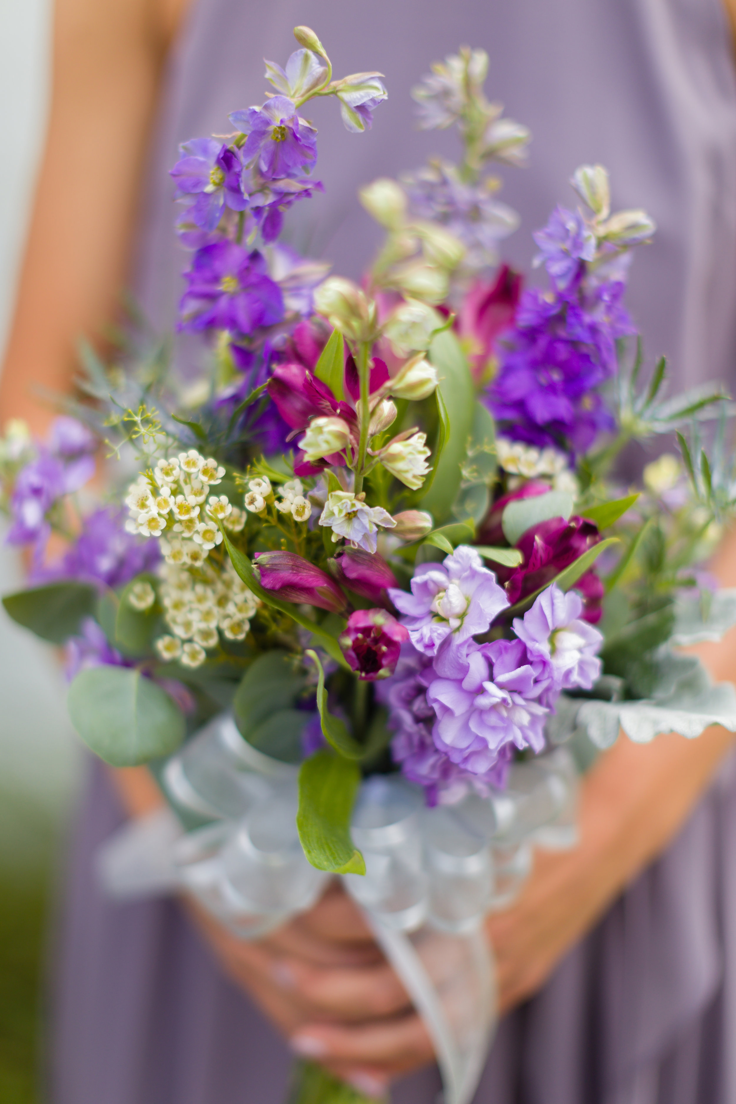 Purple + Pink Wedding Bouquet - Pittsburgh Wedding Venue - Duquesne University Wedding