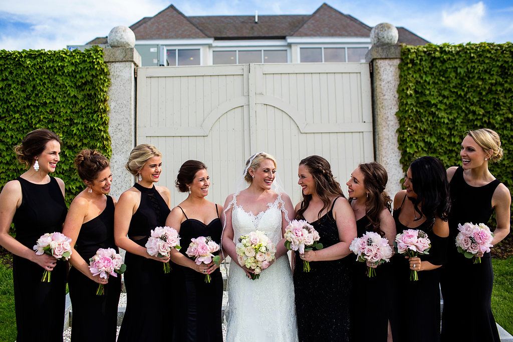 Black Bridesmaid Dresses - Rhode Island Wedding Venue - Belle Mer Wedding