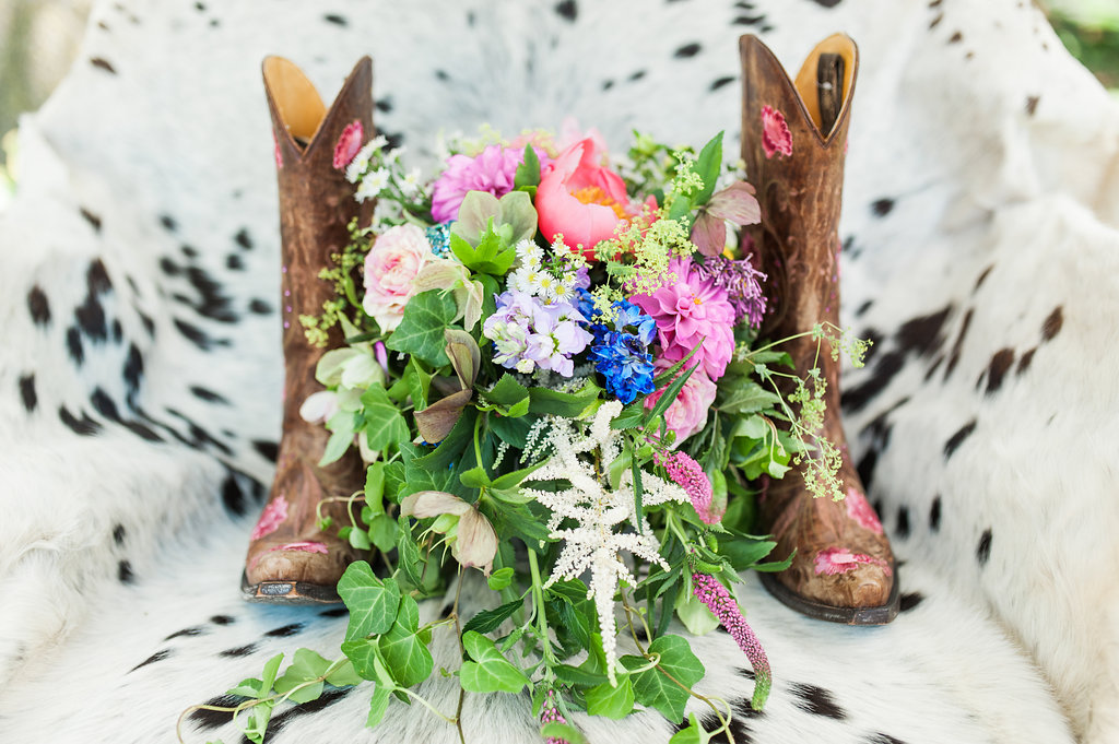 Wildflower Wedding Bouquet - Iowa Farm Wedding - Private Estate Weddings