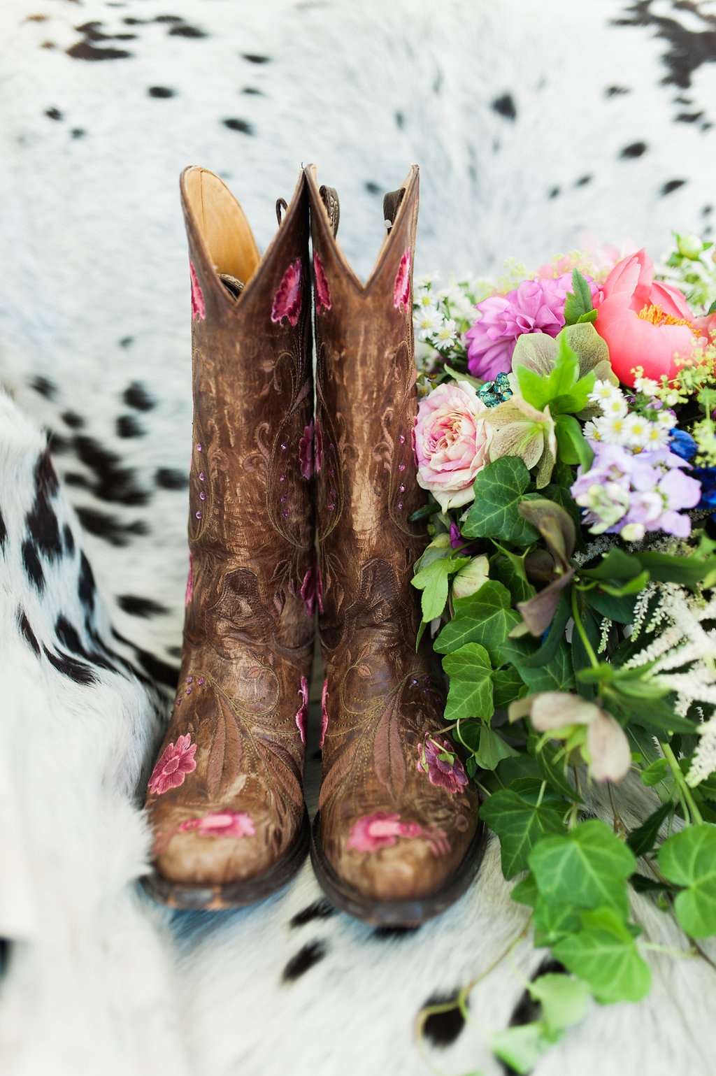 Bridal Cowgirl Boots - Iowa Farm Wedding - Private Estate Weddings