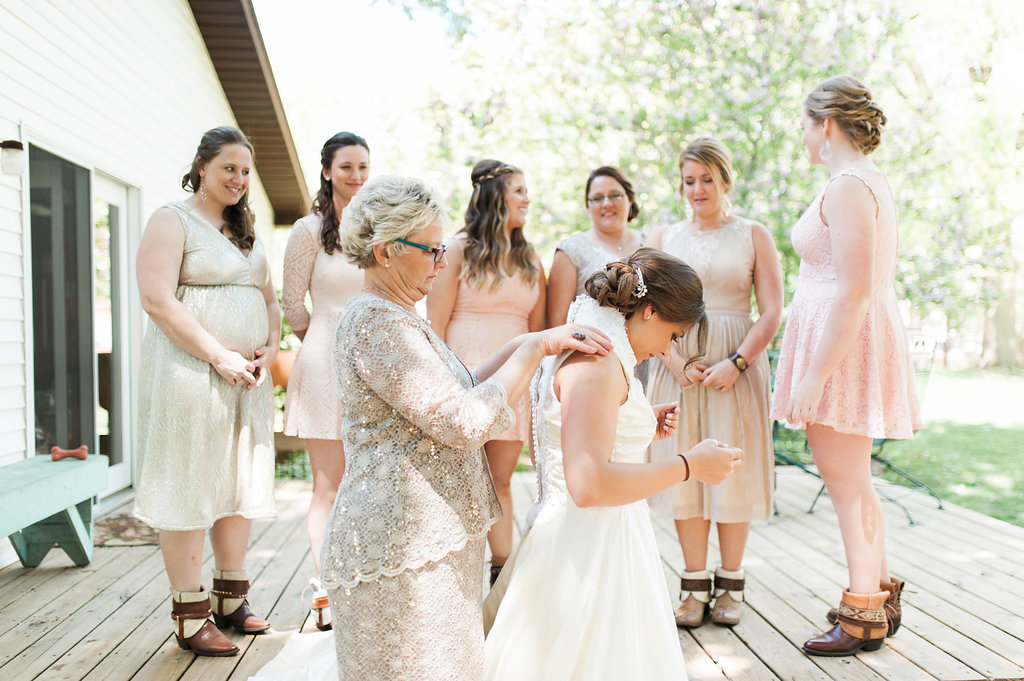 Blush Bridesmaid Dresses - Iowa Farm Wedding - Private Estate Weddings