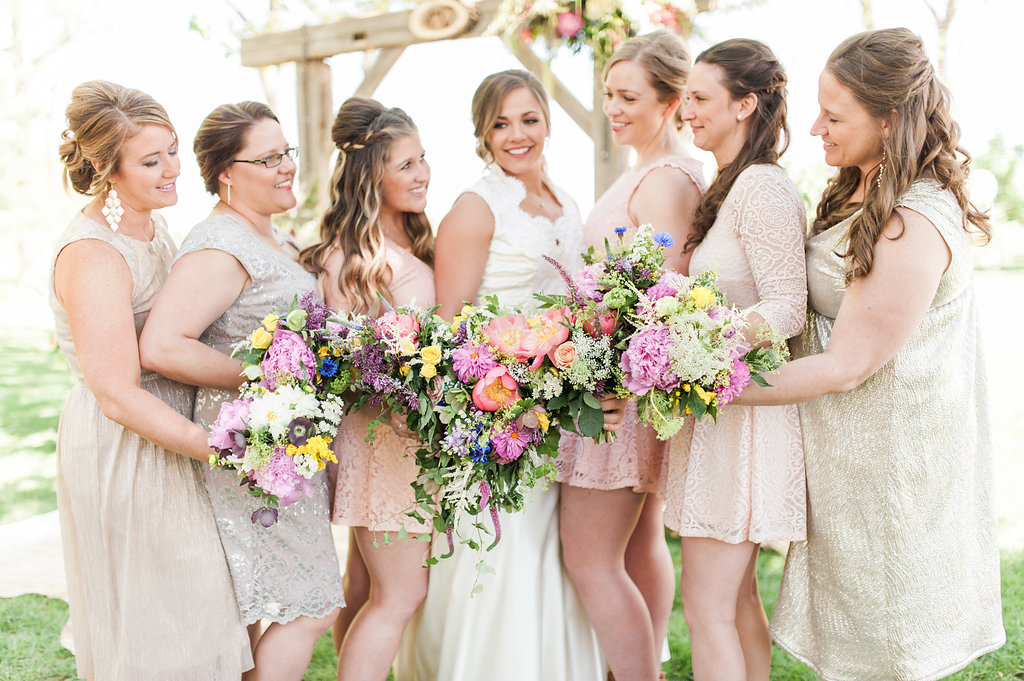 Blush Bridesmaid Dresses - Iowa Farm Wedding - Private Estate Weddings