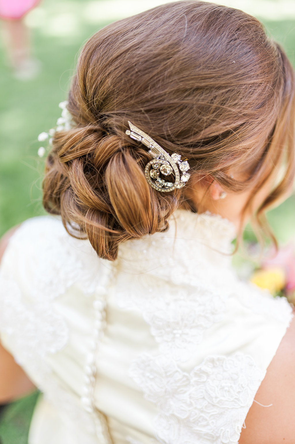 Bridal Bun Hairstyles - Iowa Farm Wedding - Private Estate Weddings