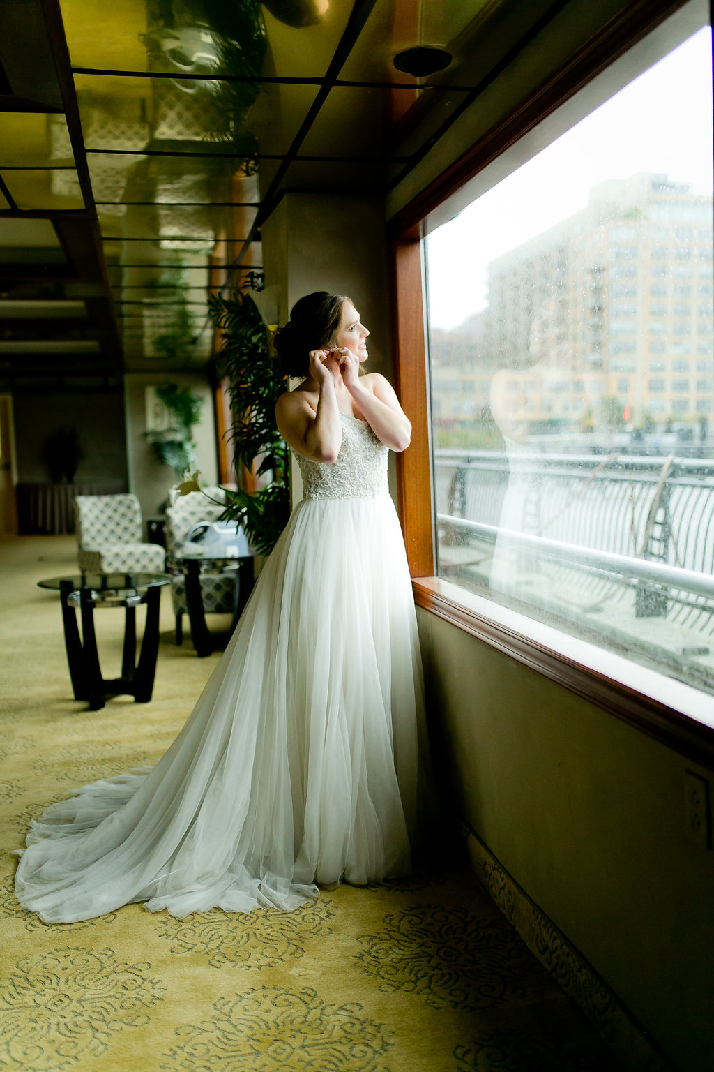 Beaded Flowy Wedding Dress - Yacht Wedding Venues