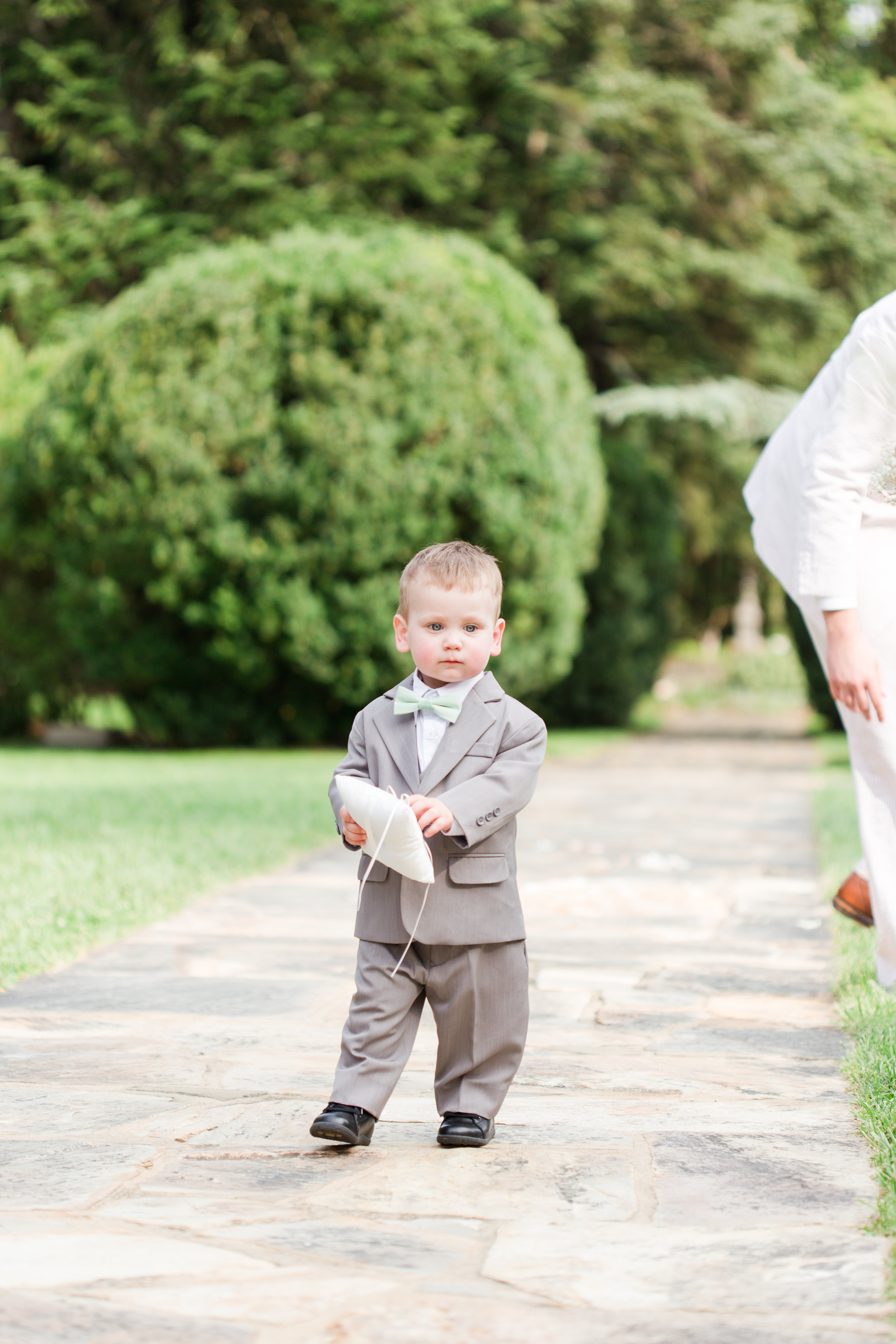 Adorable Grey Ring Bearer Suits - West Virginia Wedding Photographer - Wedding Venue